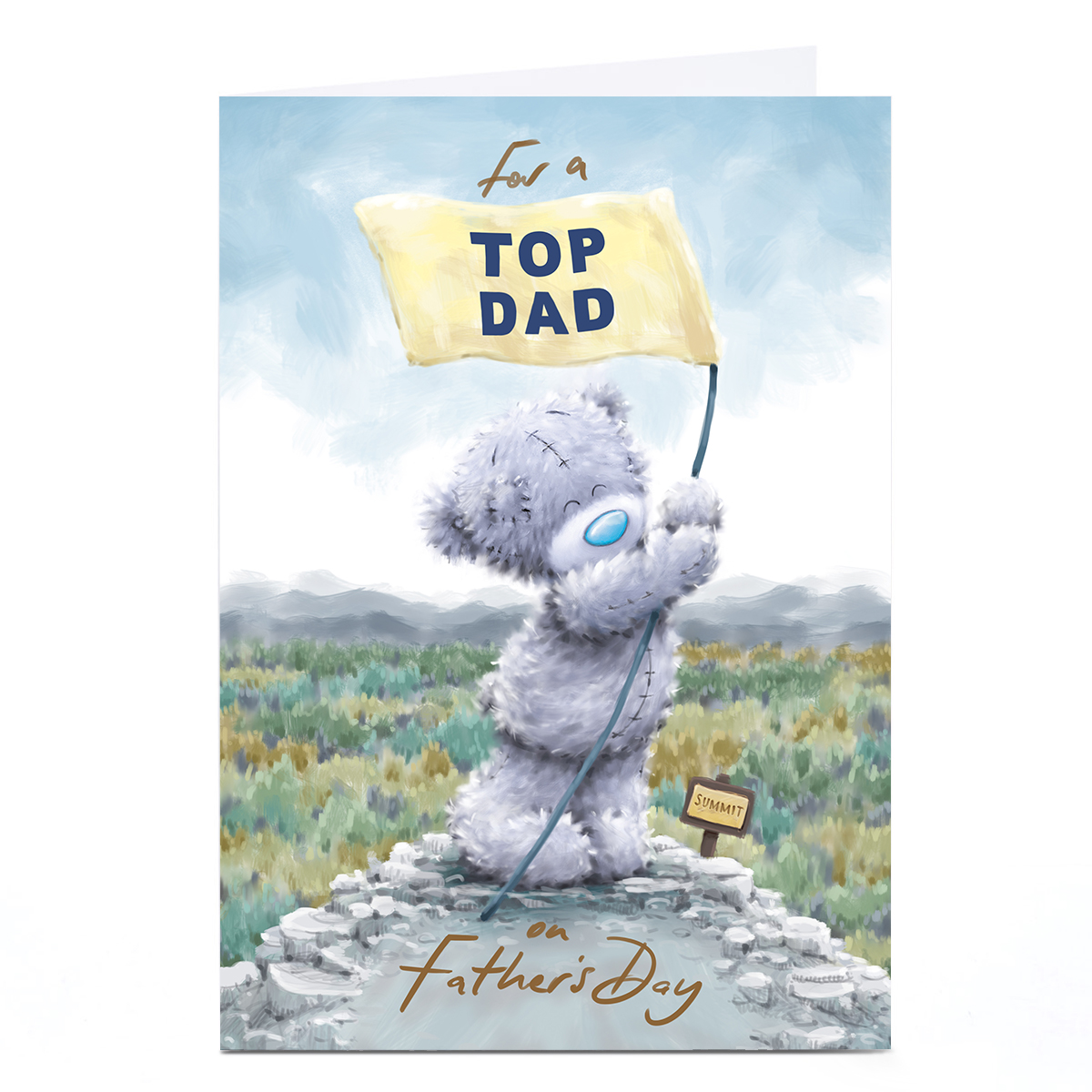 Personalised Tatty Teddy Father's Day Card - Top of the Mountain, Dad