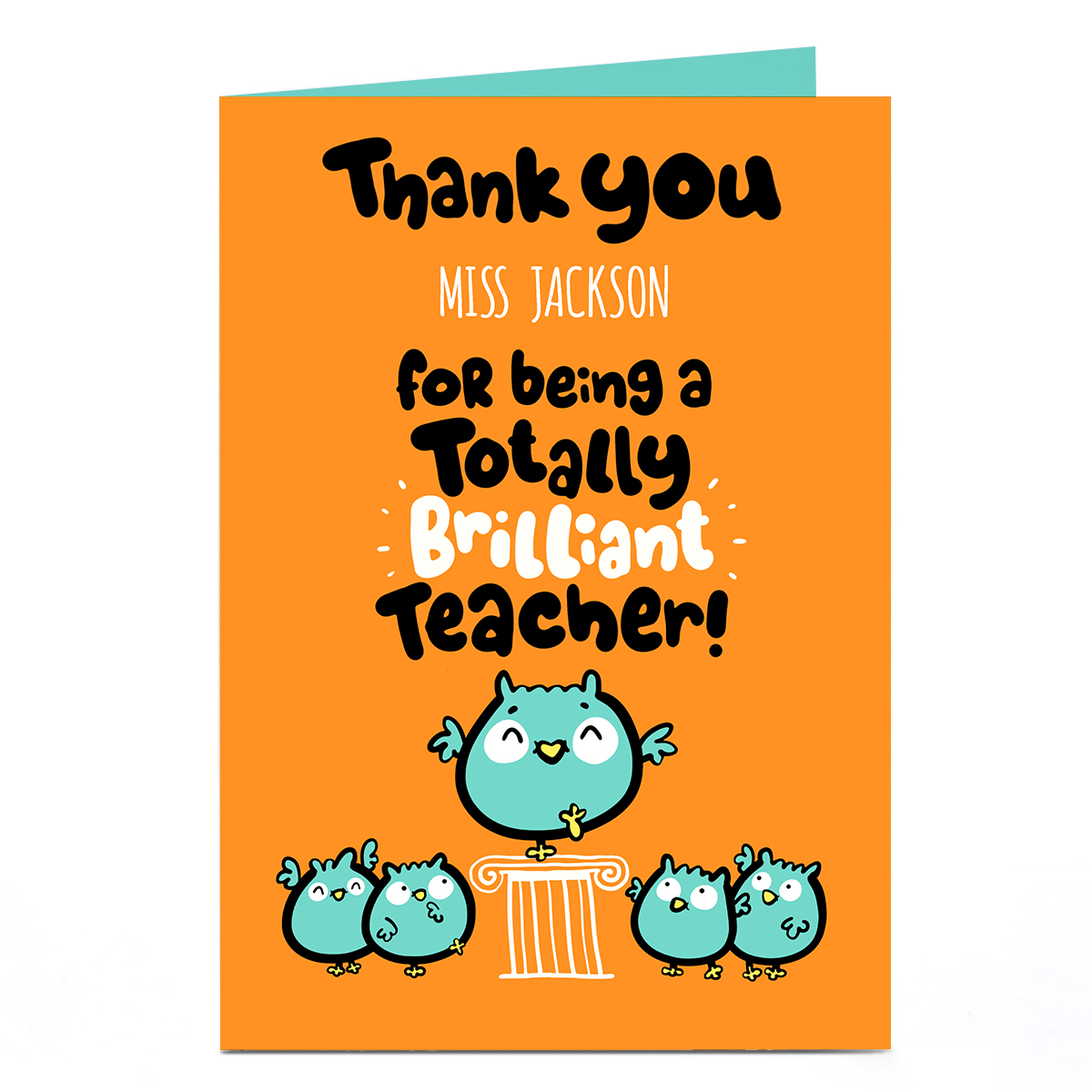 Personalised Fruitloops Thank You Teacher Card - Totally Brilliant 