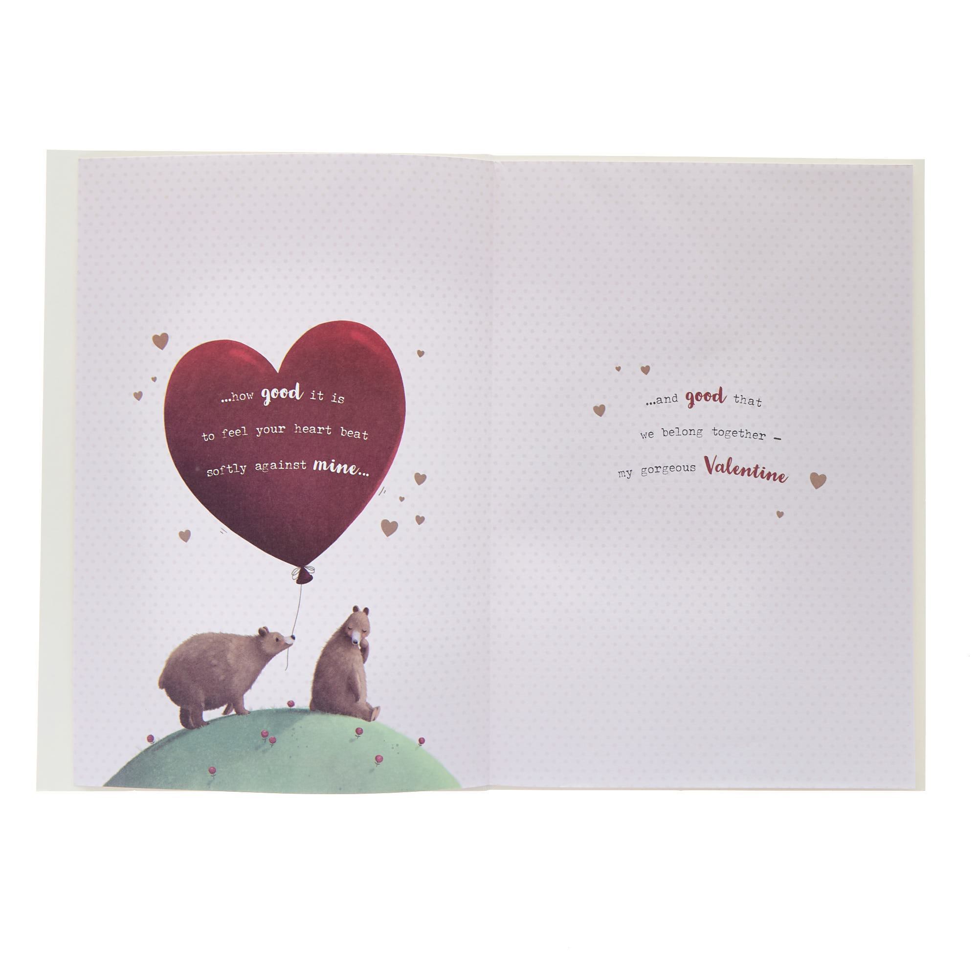 Gorgeous Girl Bears & Heart Valentine's Day Card