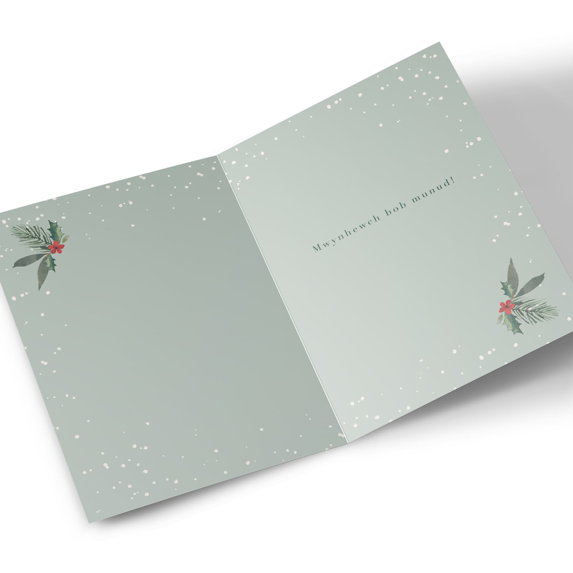 Welsh Christmas Card - Foliage Tree