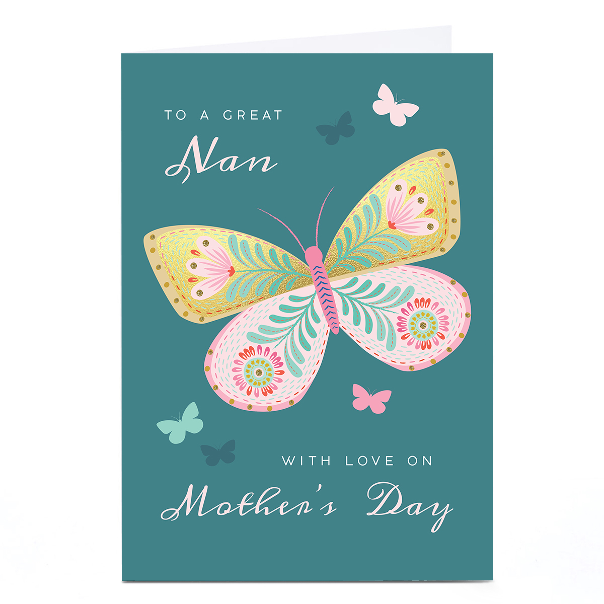 Personalised Klara Hawkins Mother's Day Card - Nan Butterfly