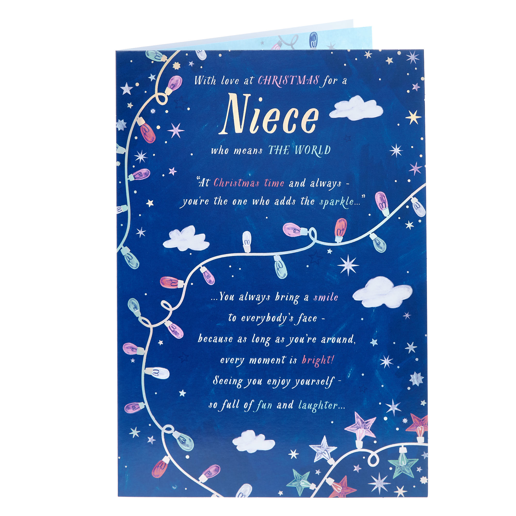 Niece With Love Fairy Lights Christmas Card
