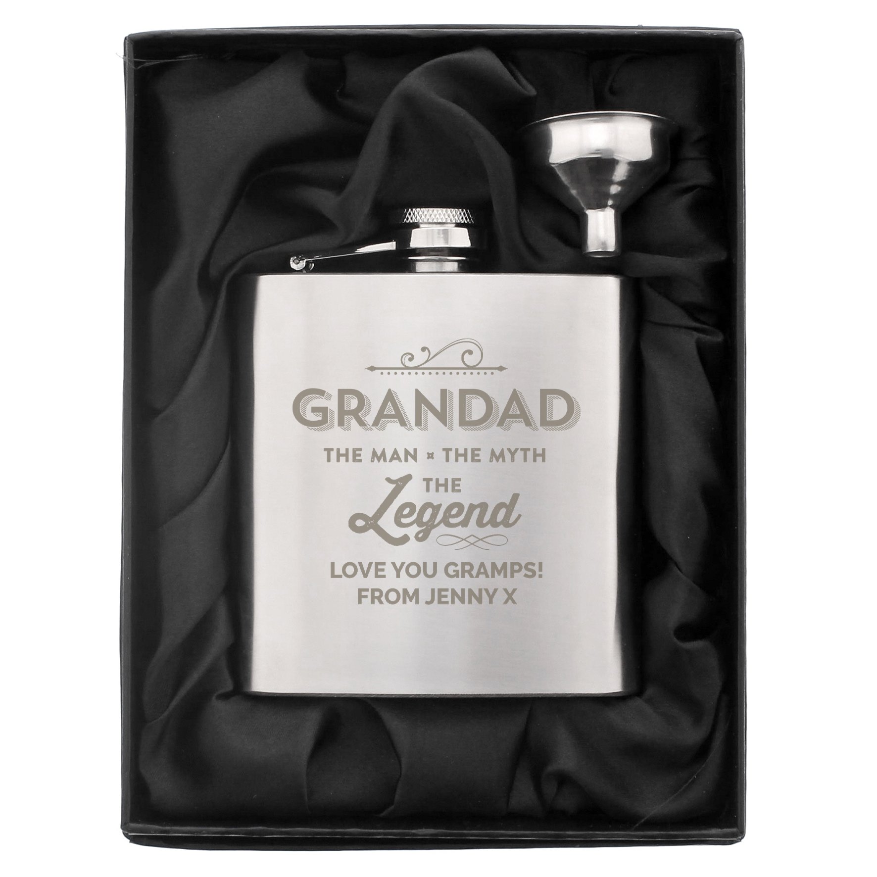 Personalised Hip Flask - Grandad The Legend