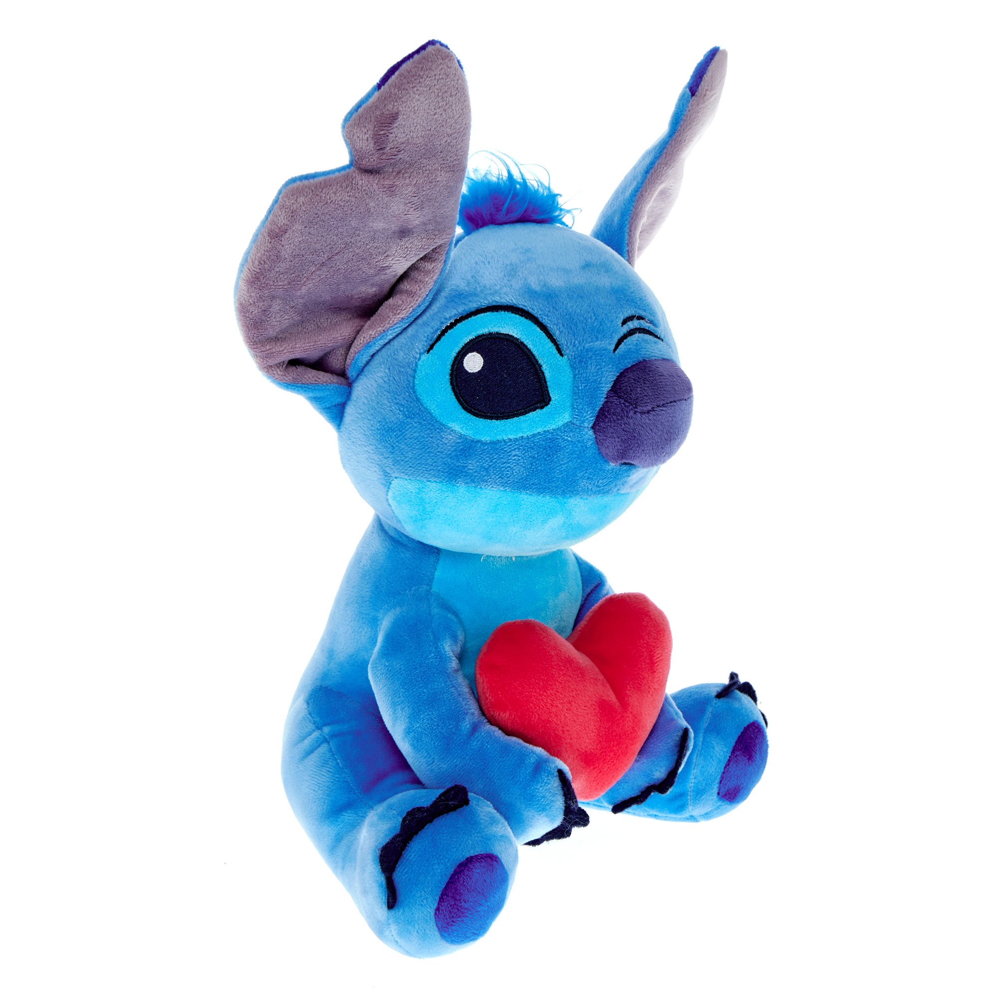 Disney Stitch With Heart Soft Toy With Sound