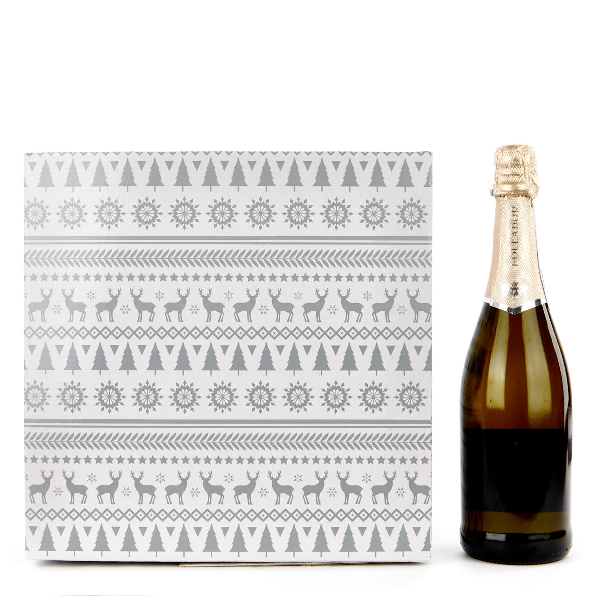 Grey and White Flat-Pack Jumbo Christmas Gift Box