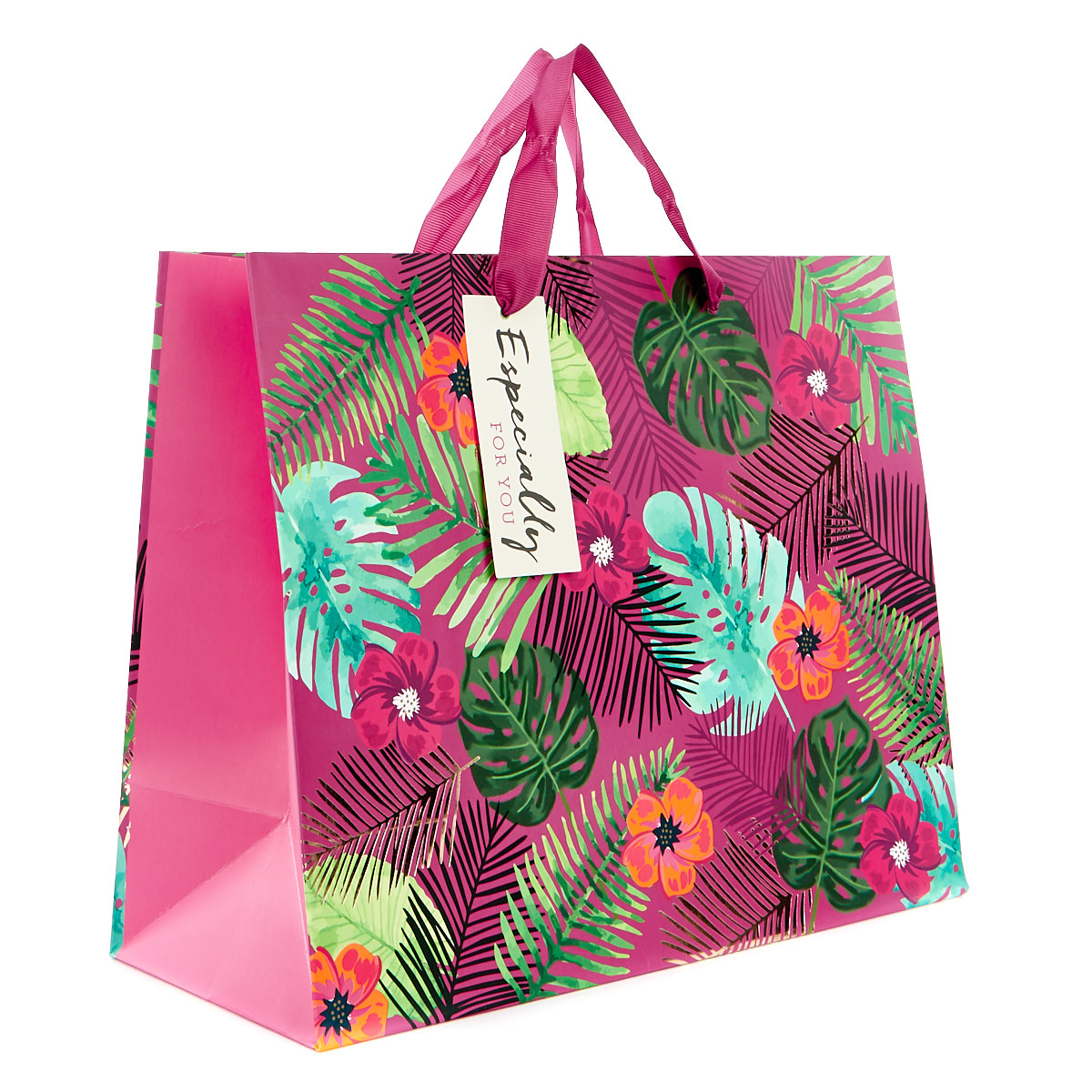 Large Landscape Tropical Purple & Gold Gift Bag - Especially For You