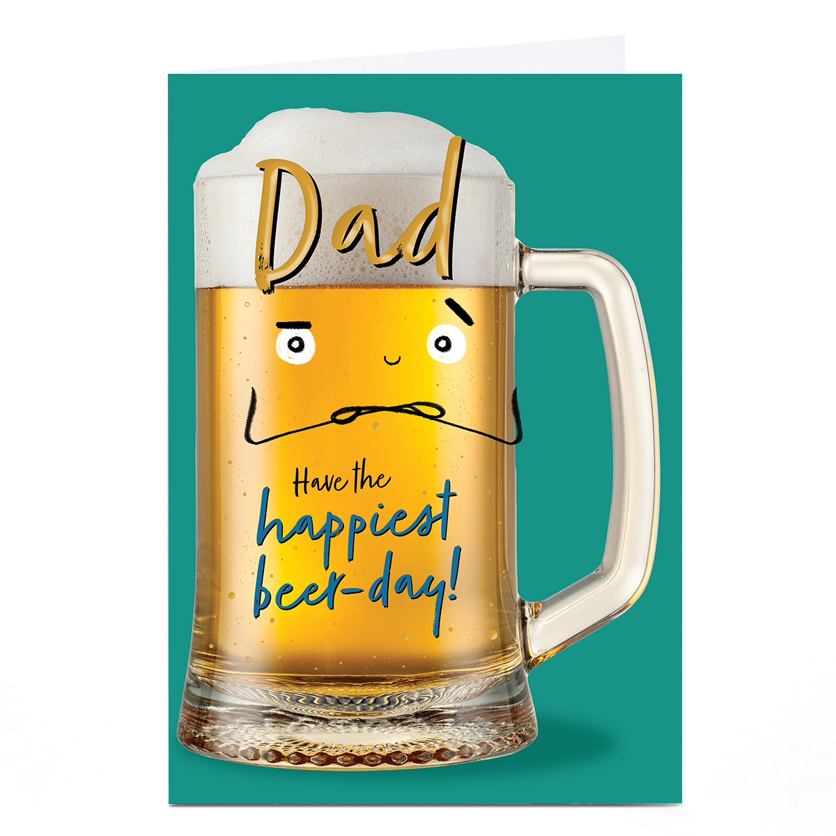 Birthday Card - The Happiest Beer-day Tankard, Dad