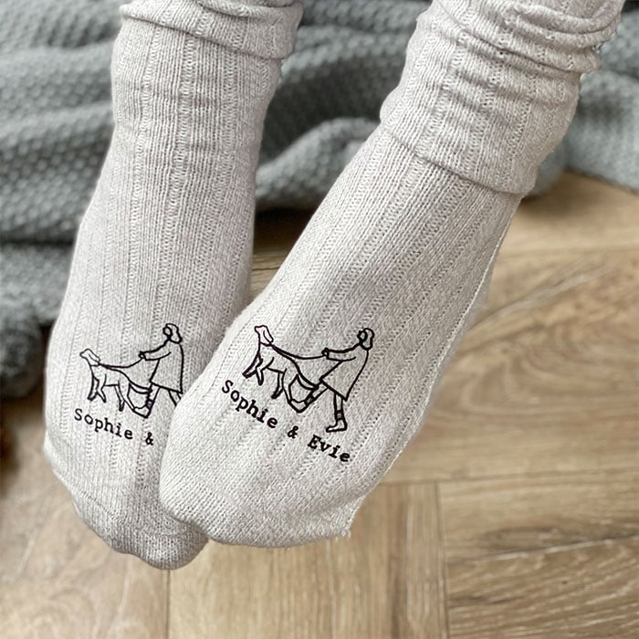 Dog and Owner Personalised Walking Socks