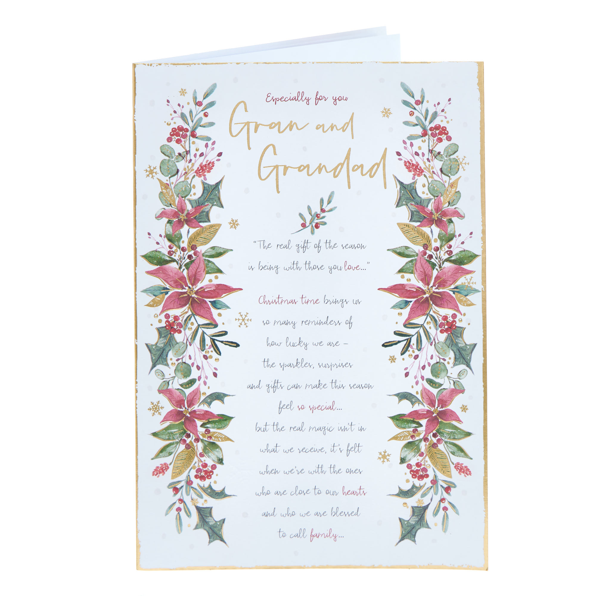 Gran & Grandad Verse Poinsettia Christmas Card