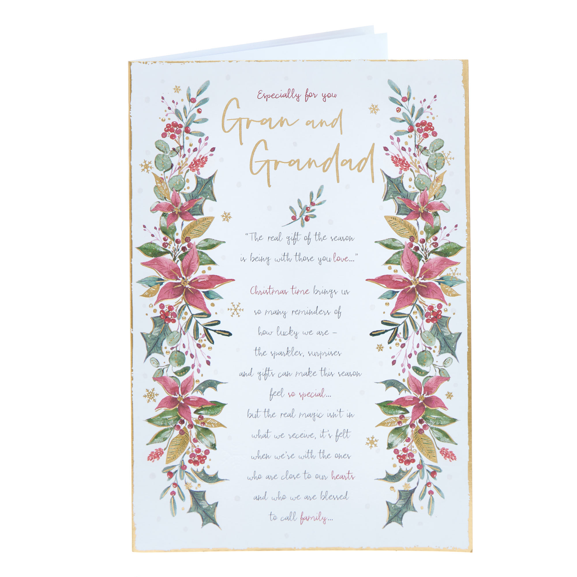 Gran & Grandad Verse Poinsettia Christmas Card