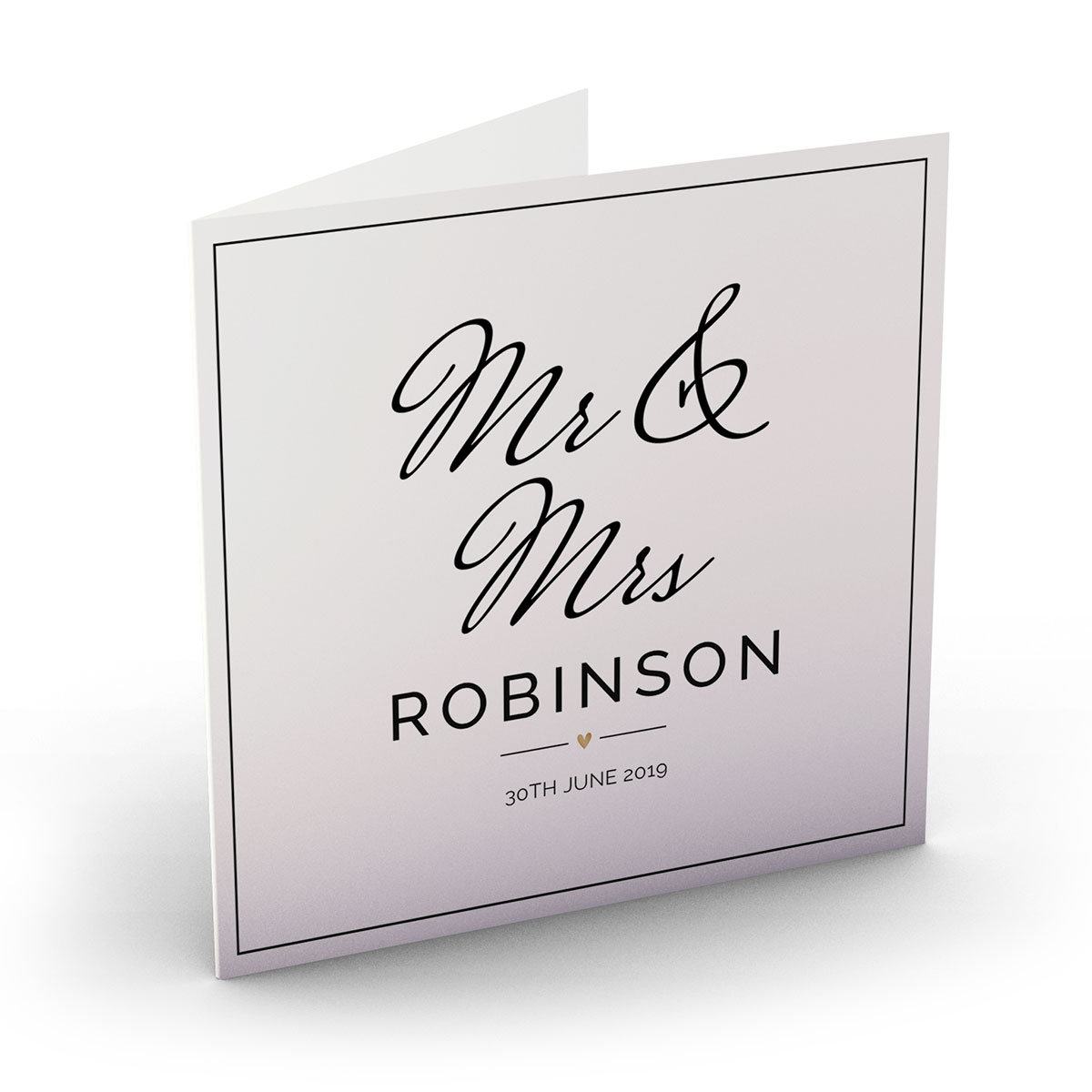 Buy Personalised Wedding Card Mr & Mrs, Black & White for GBP 2.79