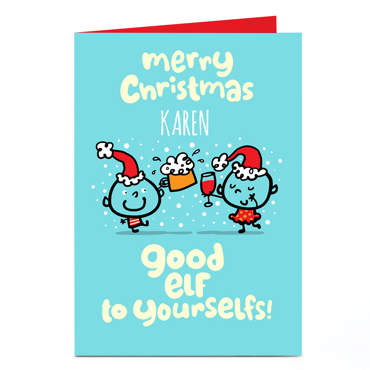 Personalised Fruitloops Christmas Card - Good Elf To Yourself