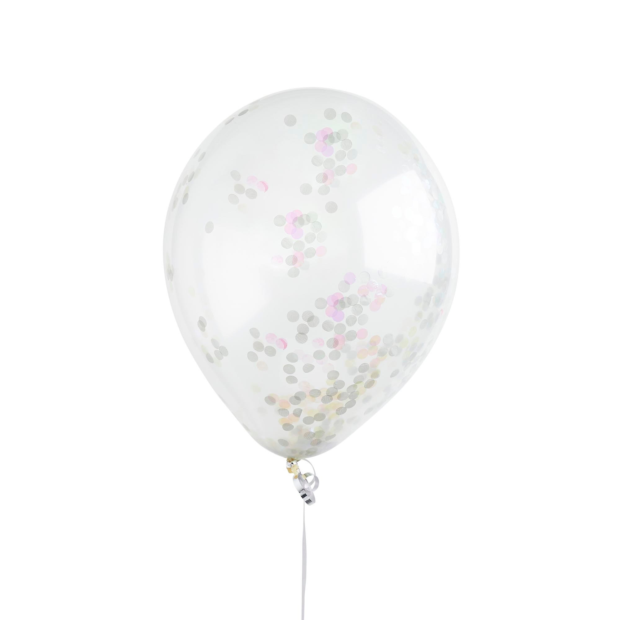 Metallic Confetti Latex Balloons - Pack of 5 (3 Colour Options)