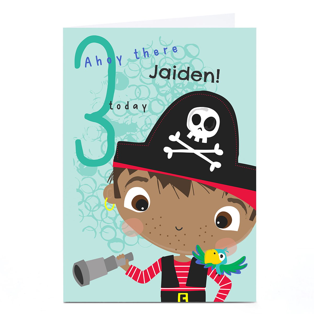 Personalised Rachel Griffin 3rd Birthday Card - Pirate