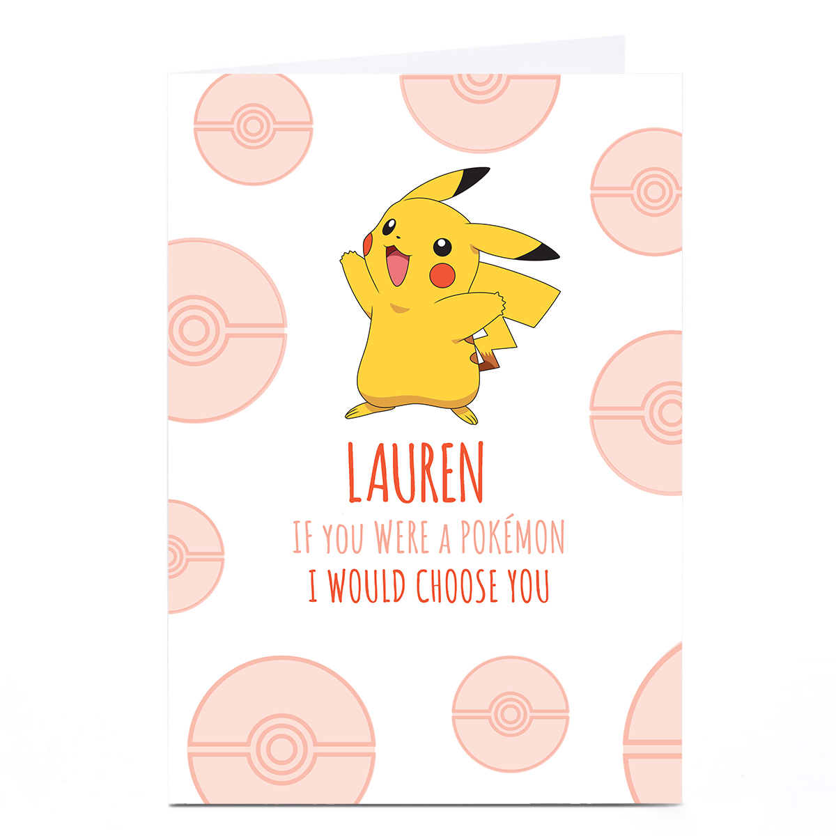 Personalised Pokemon Valentine's Day Card - I Would Choose You