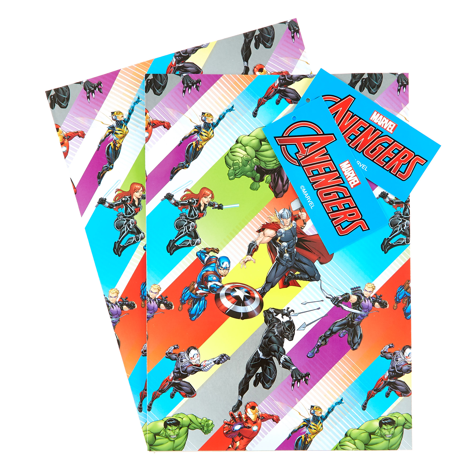 Marvel Avengers Wrapping Paper & Gift Tags - Pack Of 2