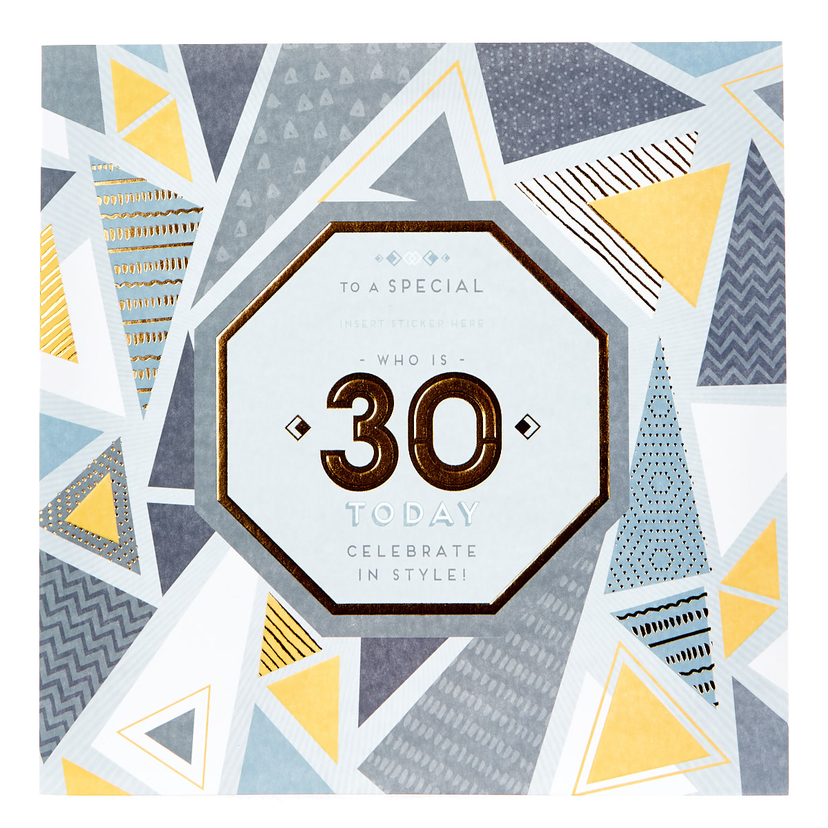 Exquisite Collection 30th Birthday Card - Any Male Recipient (Stickers Included)
