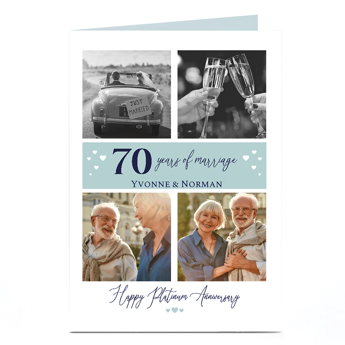Photo 70th Anniversary Card - Happy Platinum Anniversary