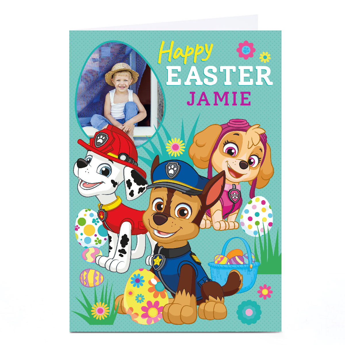 Photo Upload Paw Patrol Easter Card