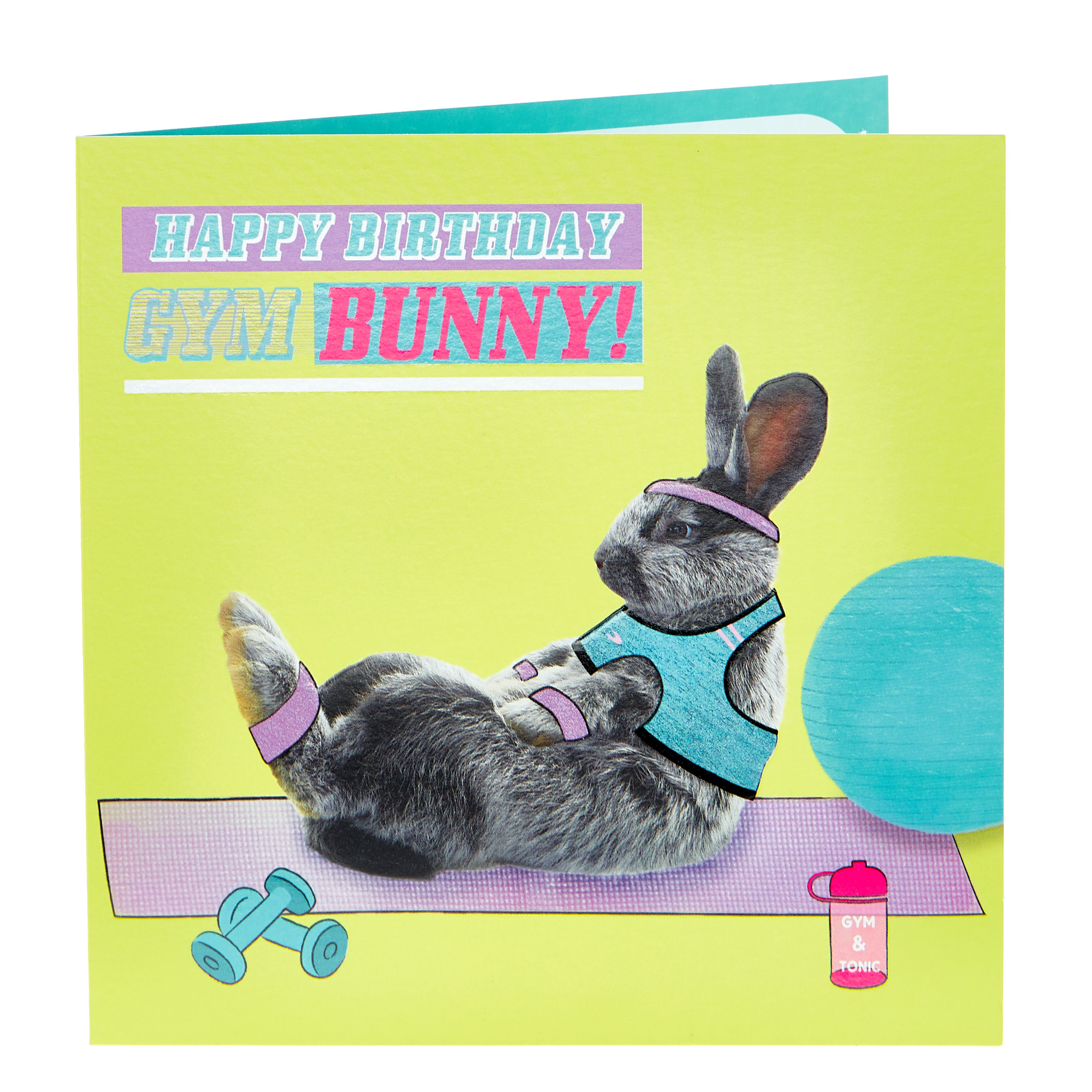 Birthday Card - Gym Bunny