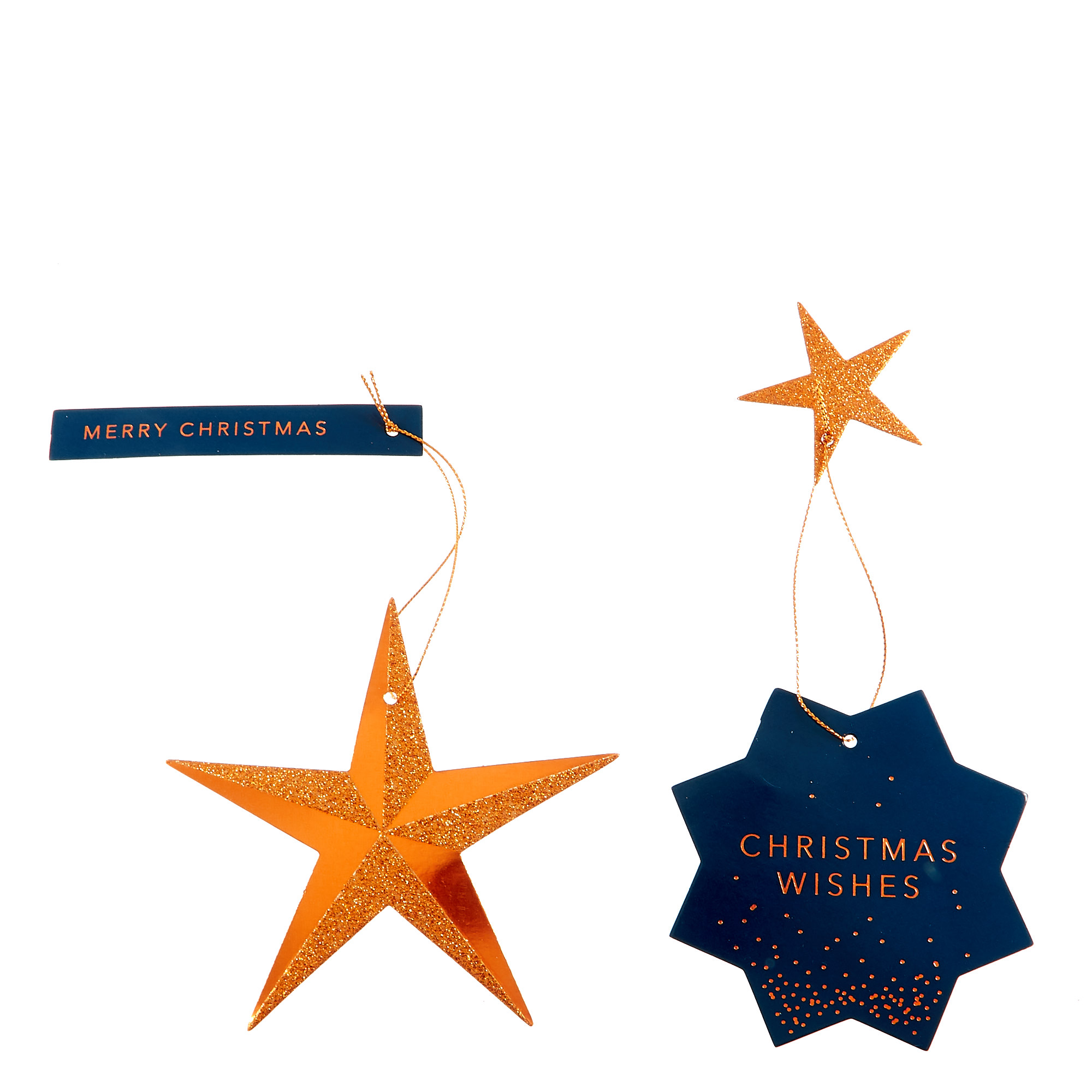 Luxury Navy & Copper Christmas Gift Tags - Pack Of 12 