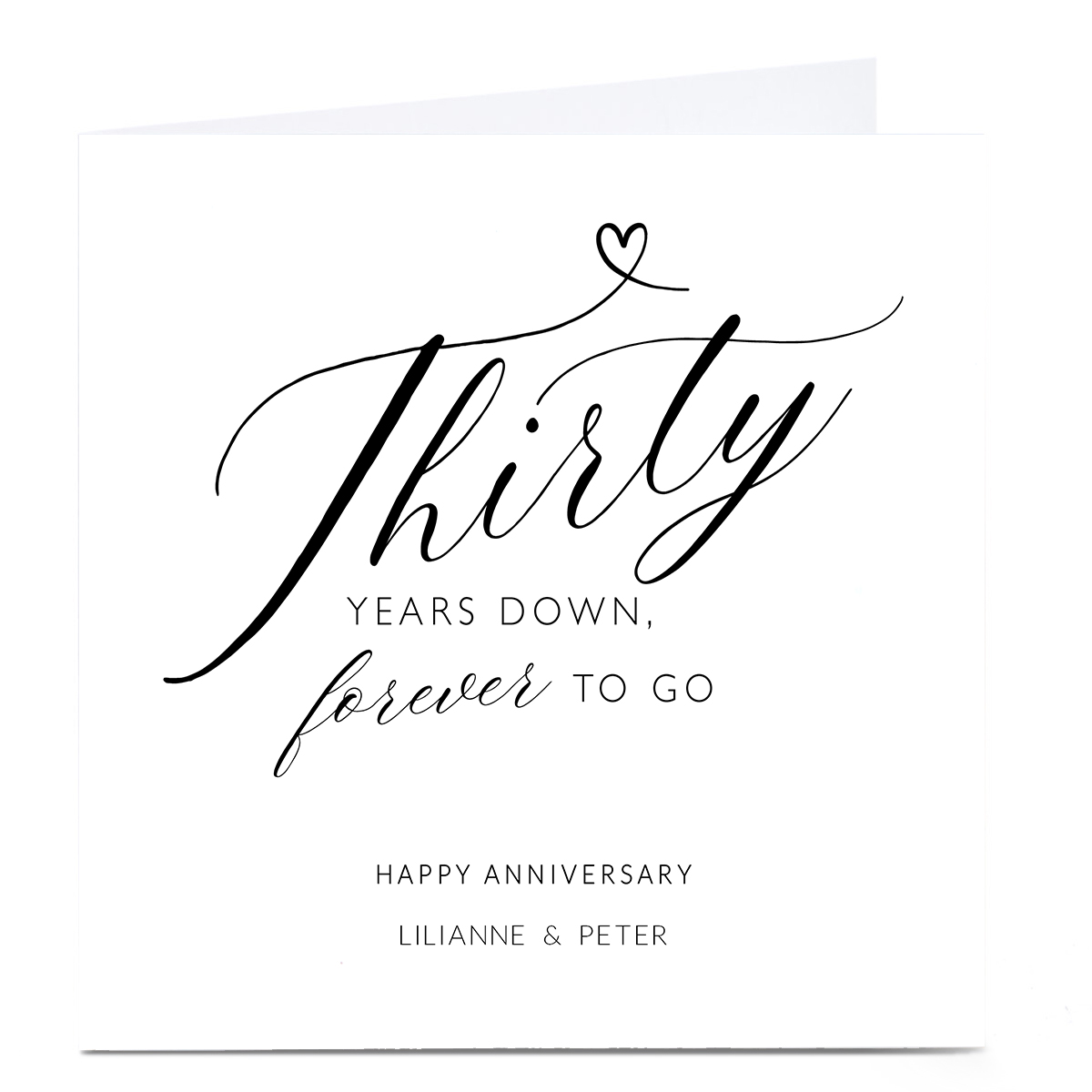 Personalised 30th Anniversary Card - Thirty Years Down