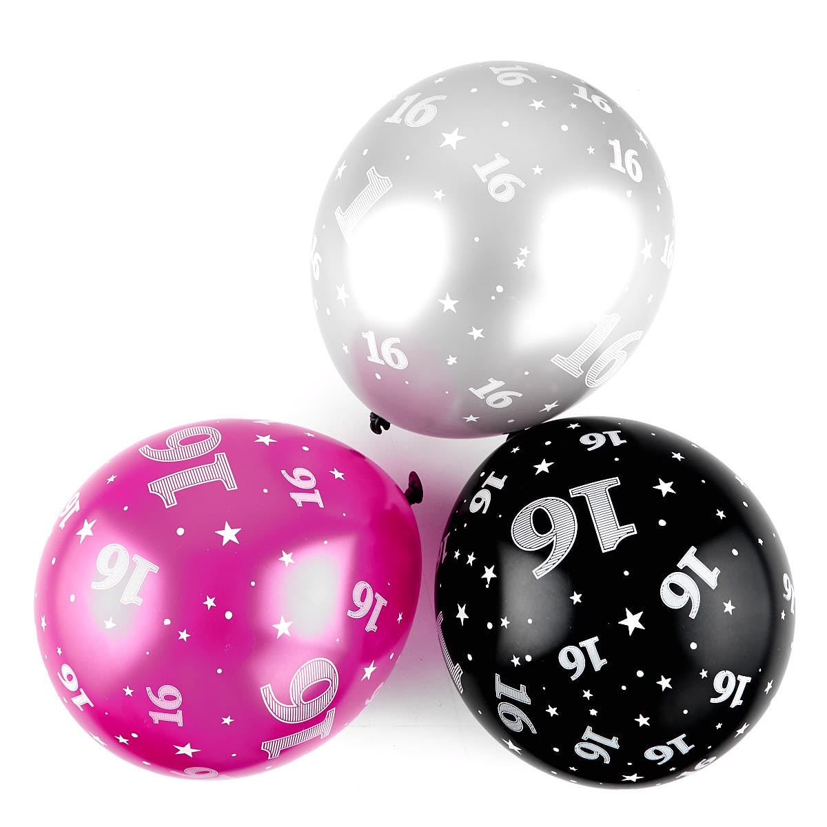 Pink 16th Birthday Helium Latex Balloons - Pack Of 6