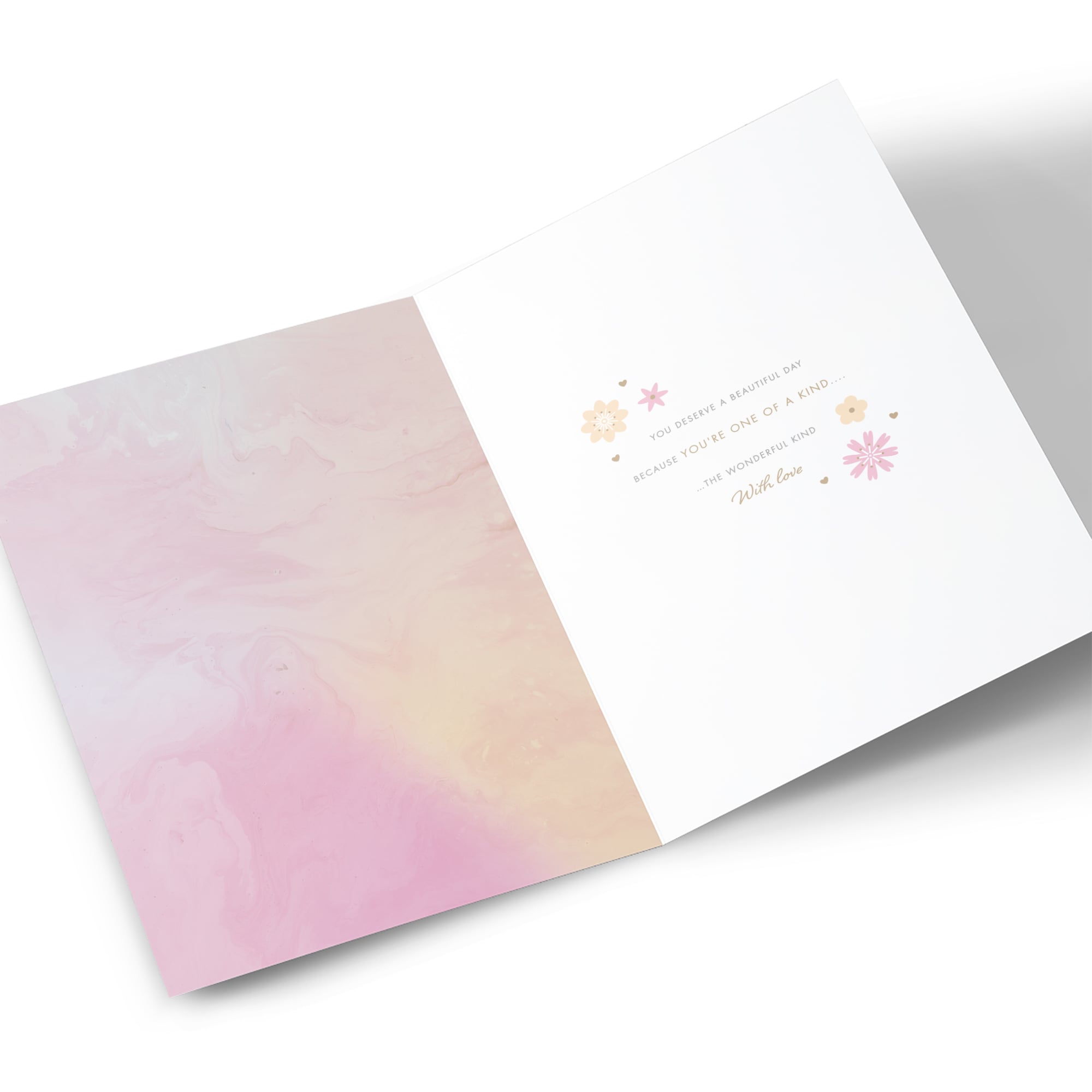 Birthday Card - Ombre Heart and Flowers, Mum
