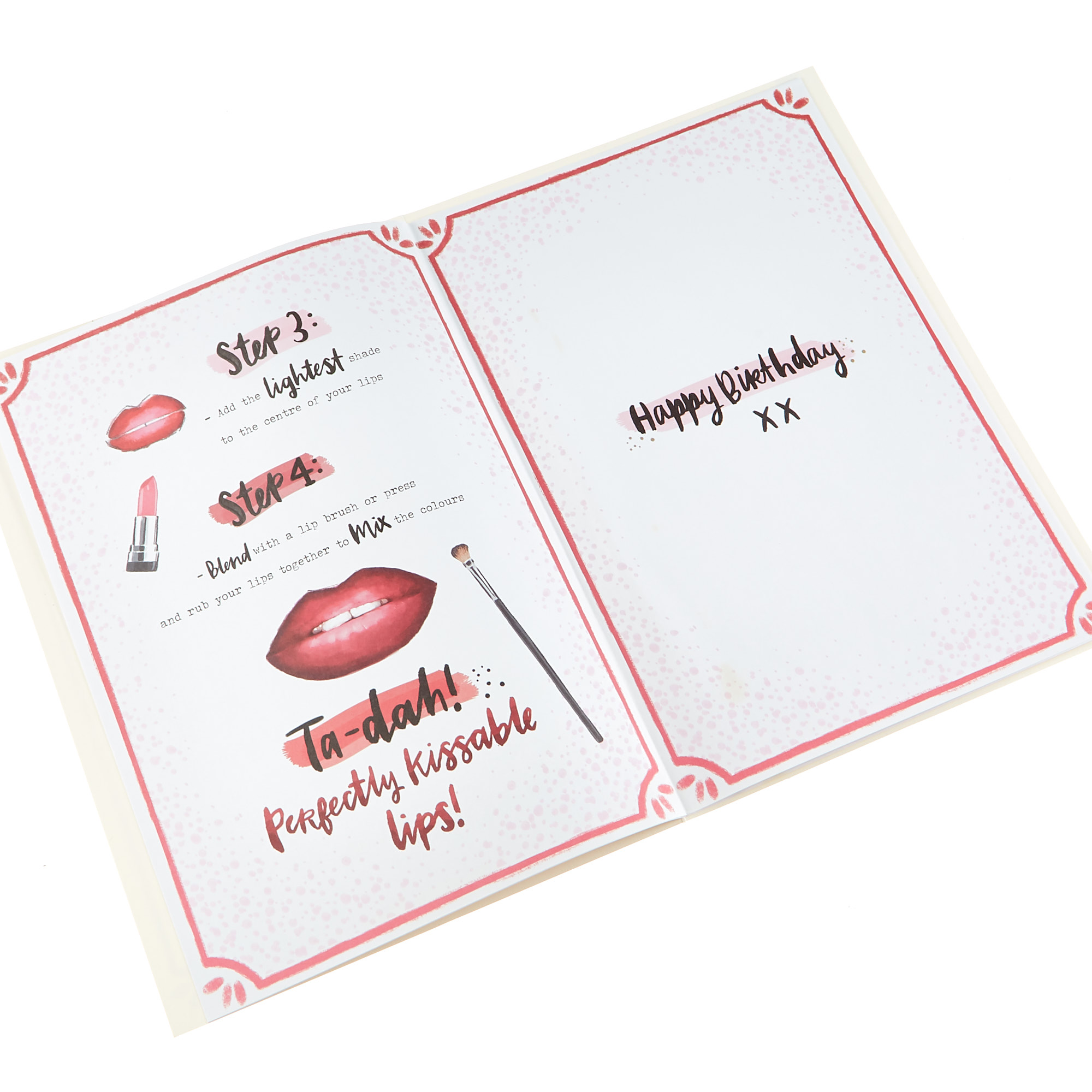 Birthday Cards - Ombre Lips Make Up Guide (Pack of 6)