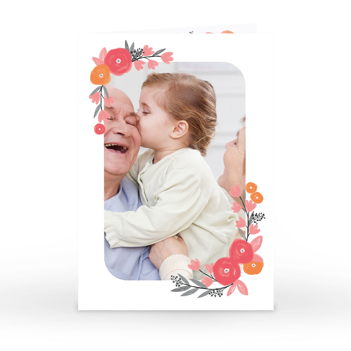 Photo Grandparent's Day Card - Floral Border