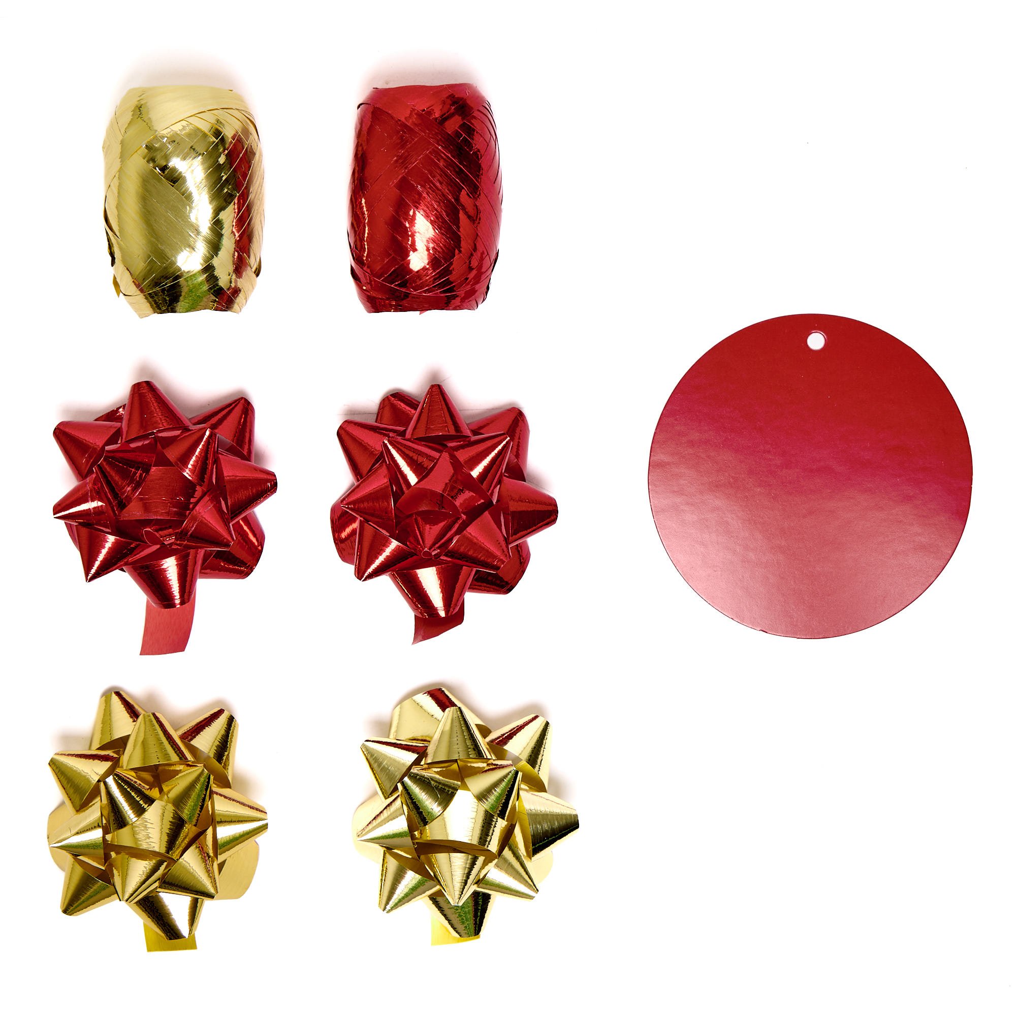 Red & Gold Christmas Wrapping Paper & Accessories - 12 Rolls