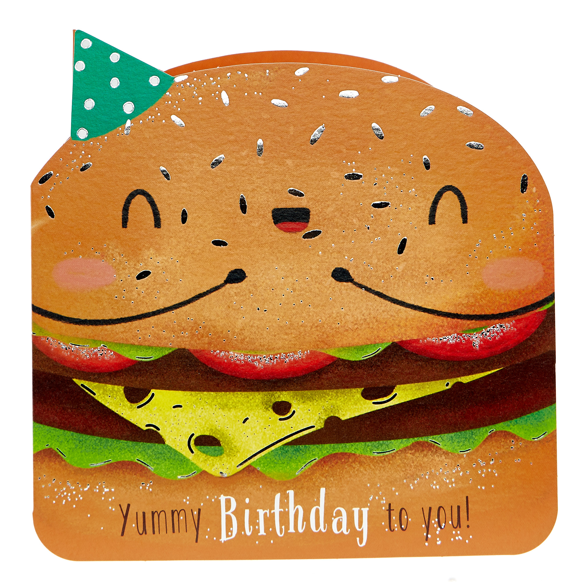 Birthday Card - Yummy Double Cheeseburger