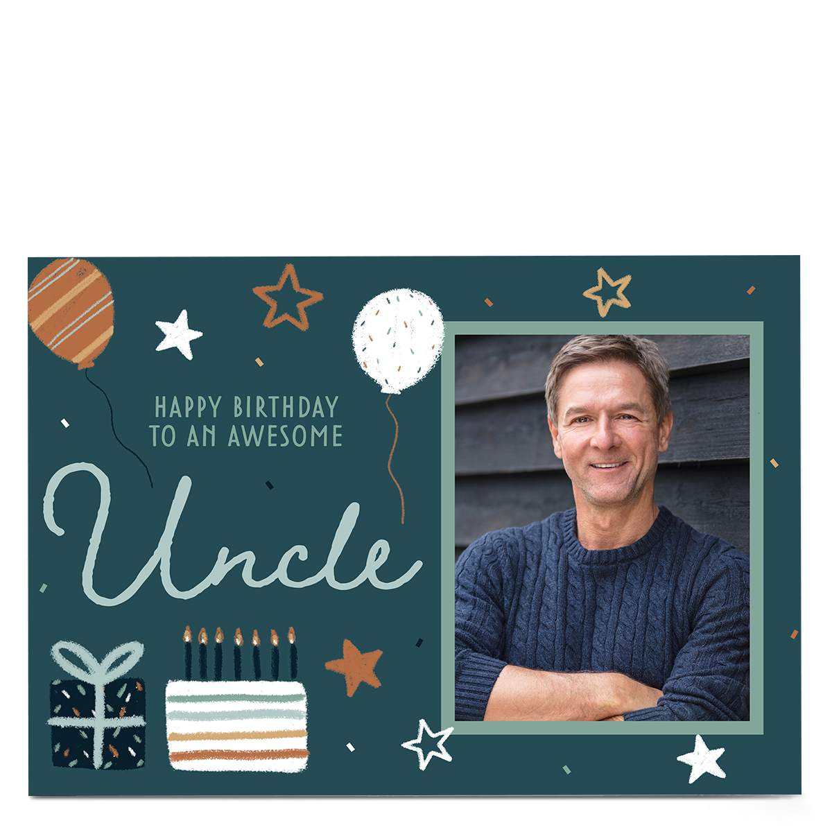 Photo Juniper & Rose Birthday Card - Uncle