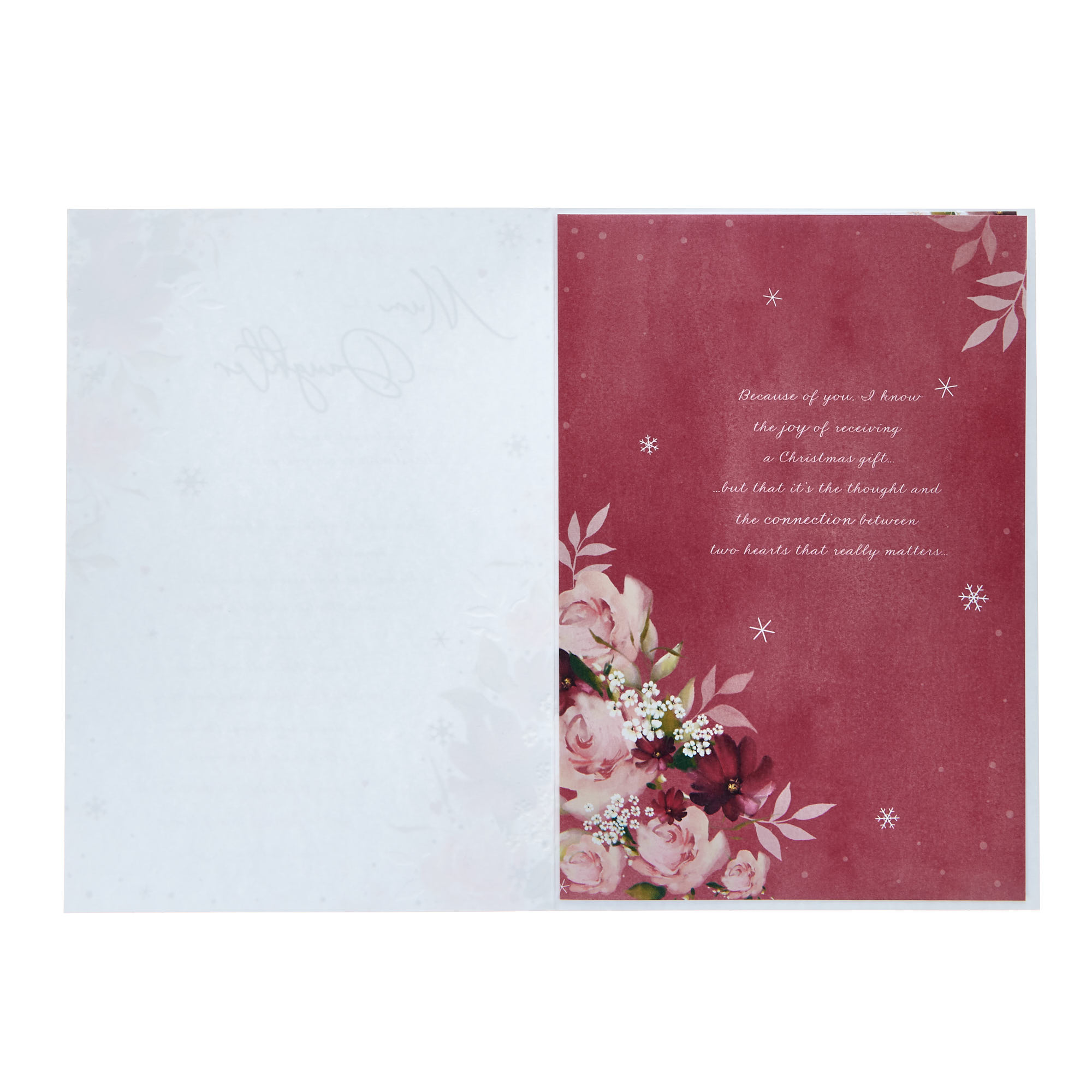 Mum From Daughter Floral Verse Christmas Card