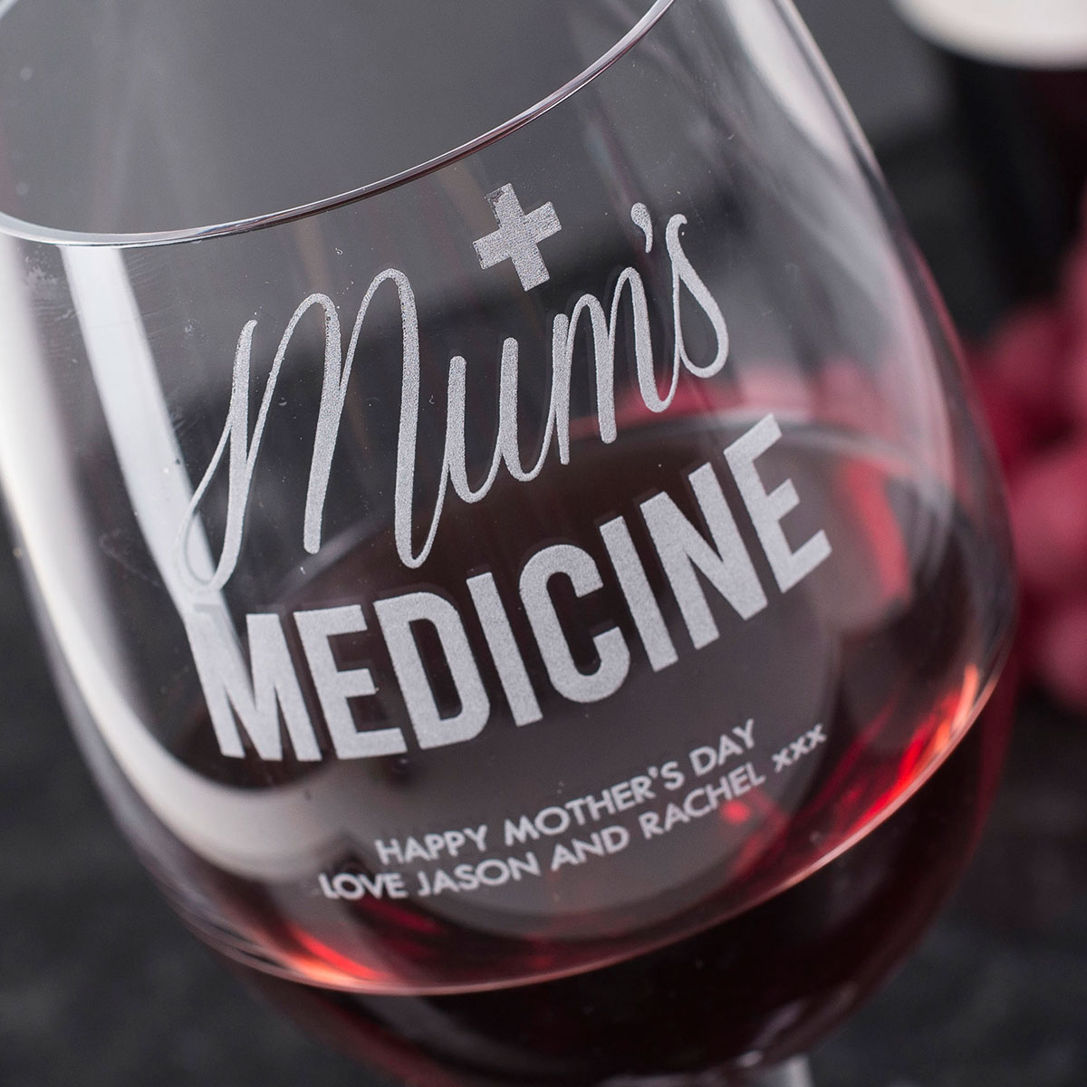 Personalised Mum's Medicine Wine Glass