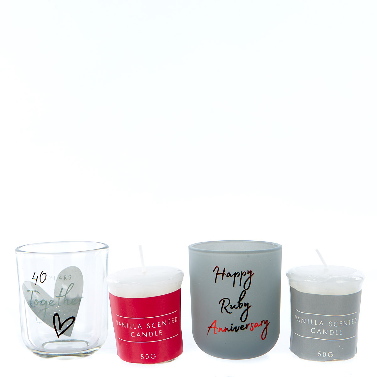 buy set of 2 vanilla scented candles 40th anniversary