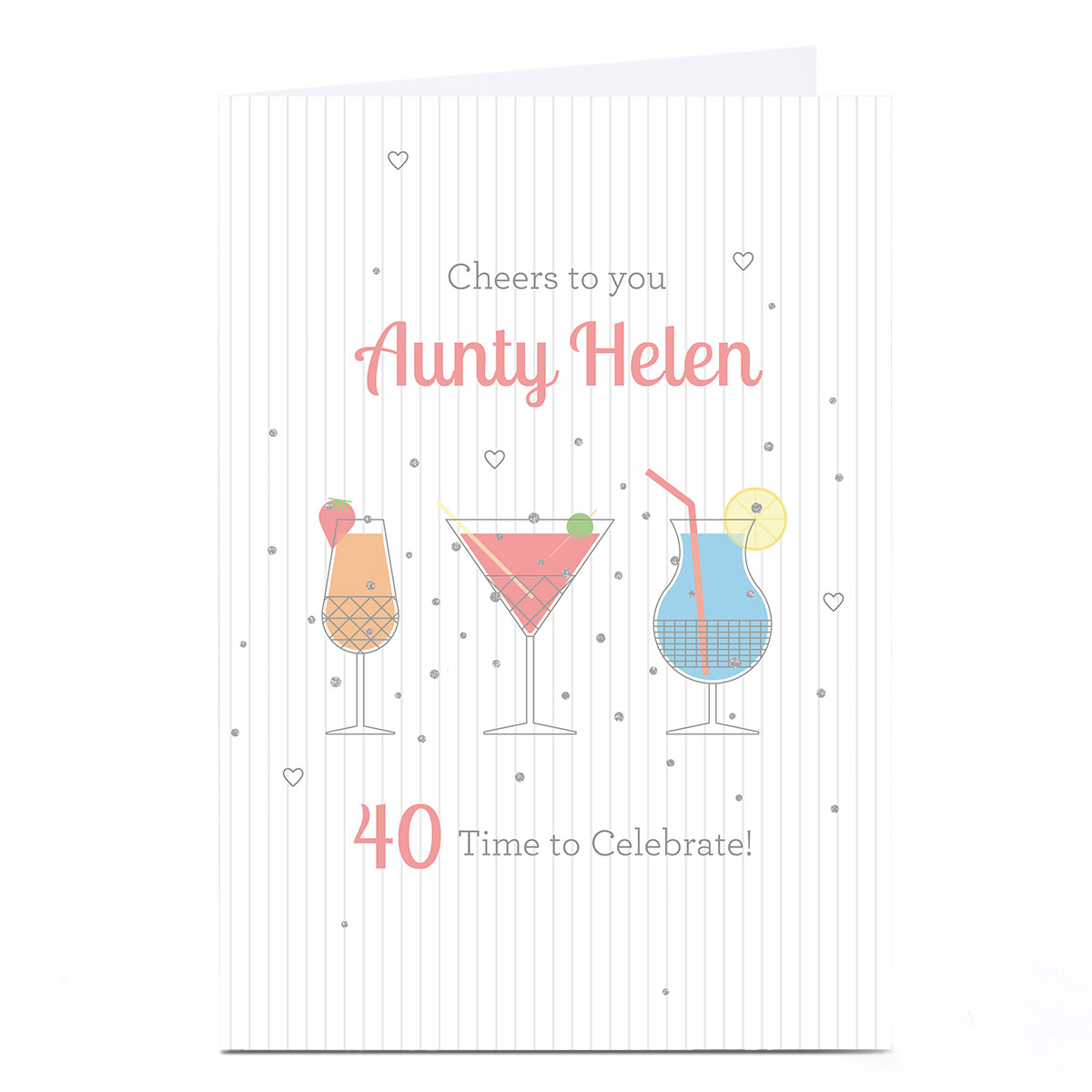 Personalised Birthday Card - Cheers To You, Aunty Editable Age