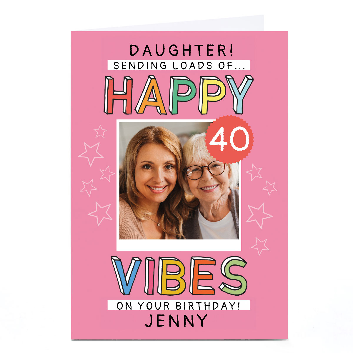 Photo Lemon & Sugar Birthday Card - Happy Vibes Daughter, Editable Age