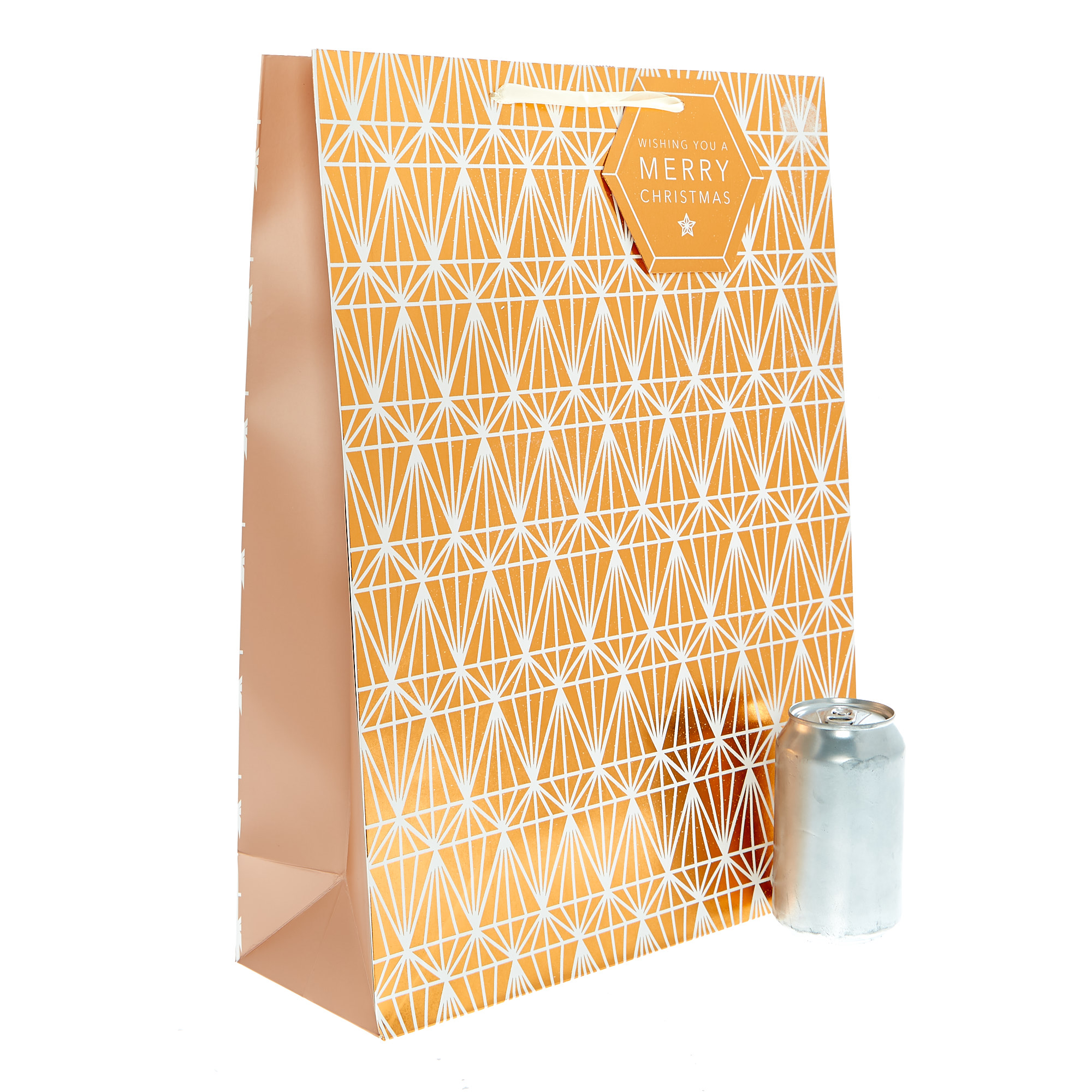 Extra Large Portrait Copper Diamonds Christmas Gift Bag