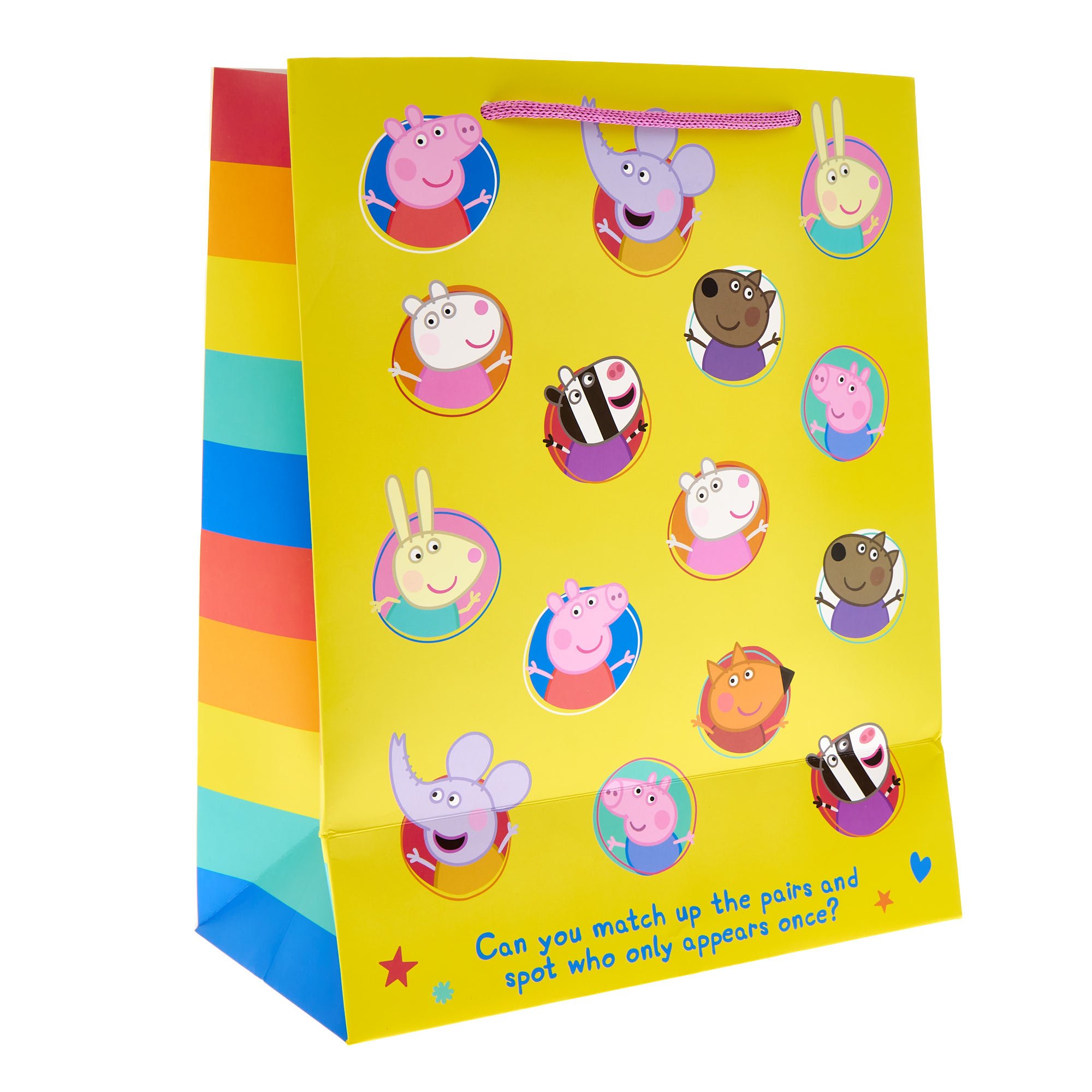 Peppa Pig Large Portrait Gift Bag With Pairs Game