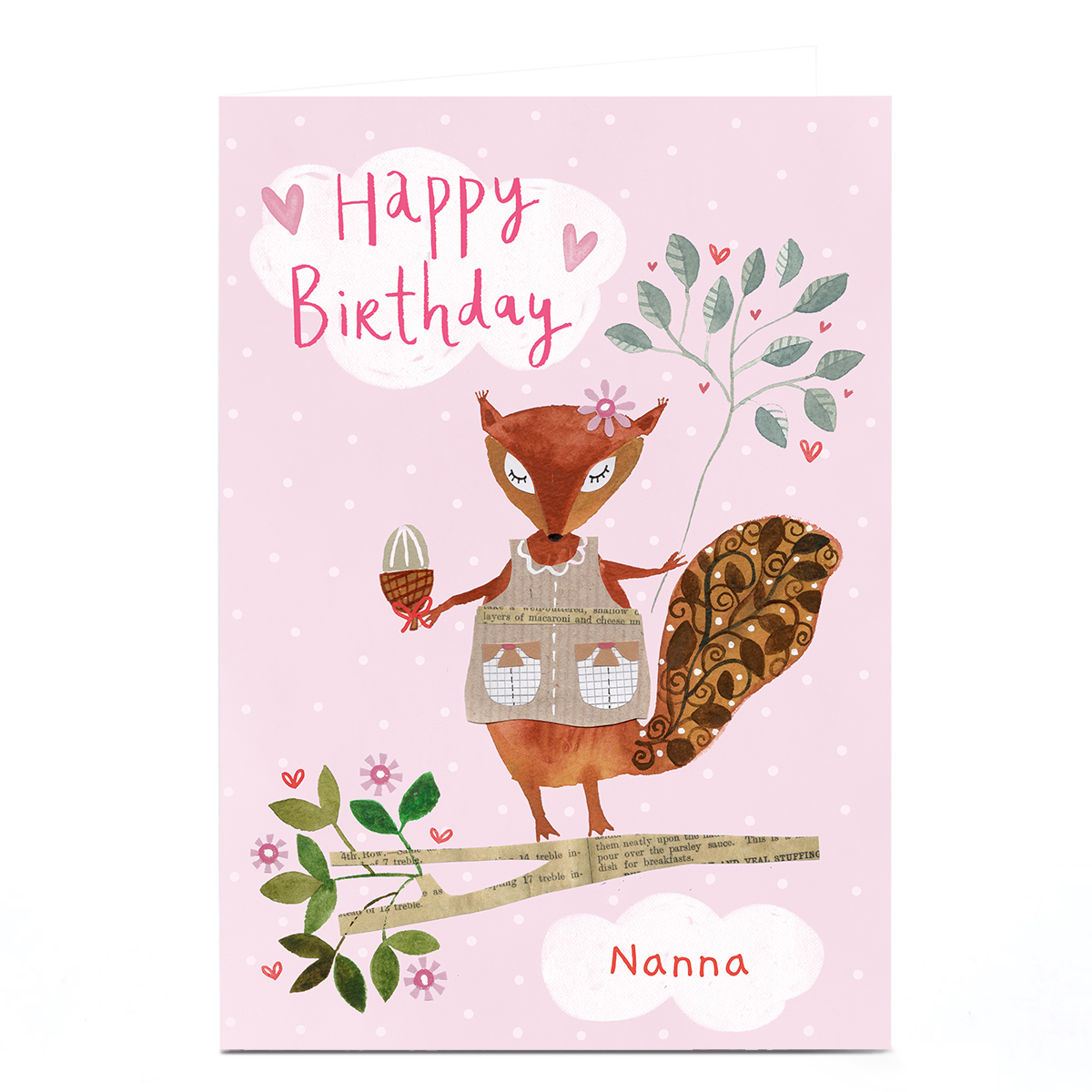 Personalised Lindsay Loves To Draw Birthday Card - Squirrel