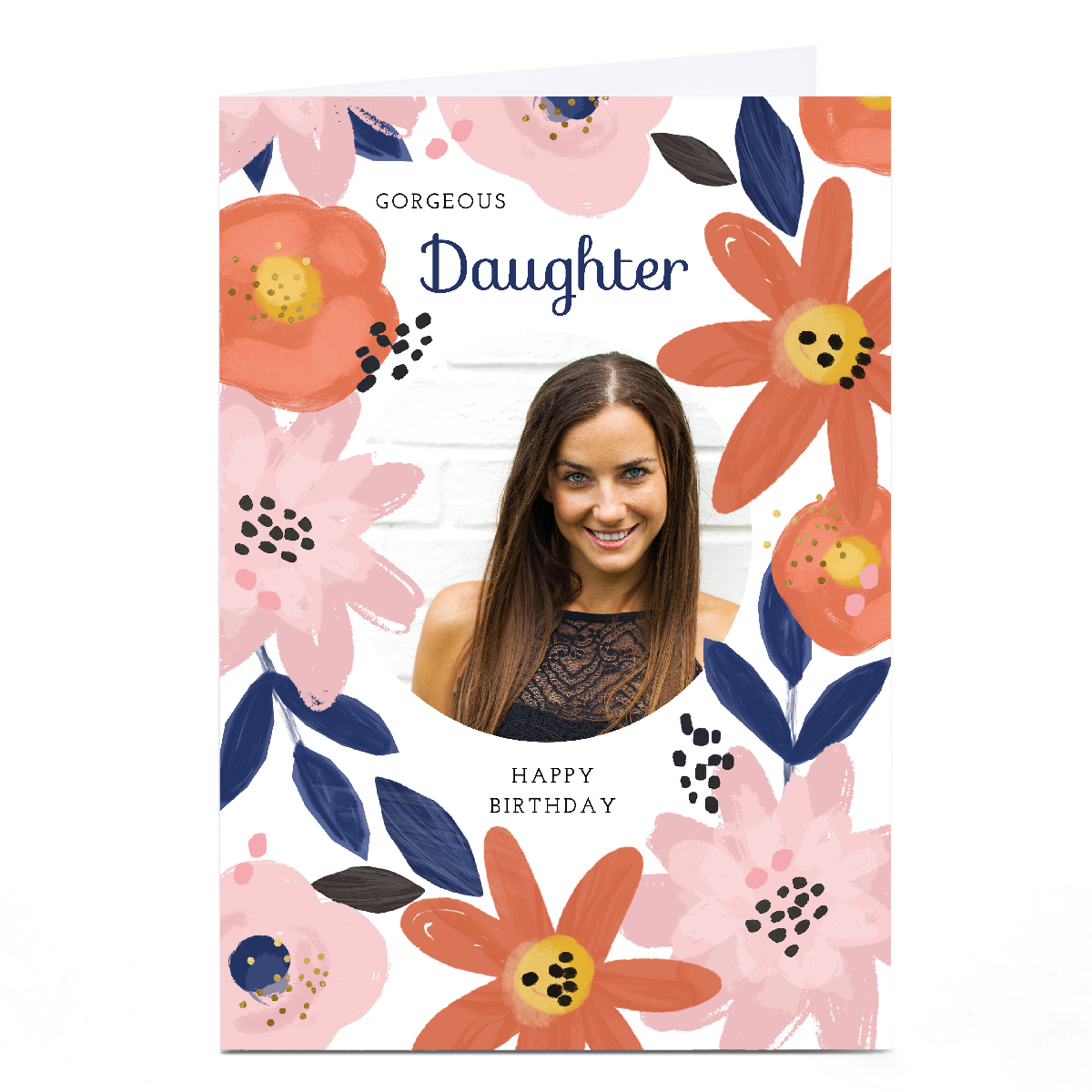 Photo Kerry Spurling Birthday Card - Flower Frame, Daughter