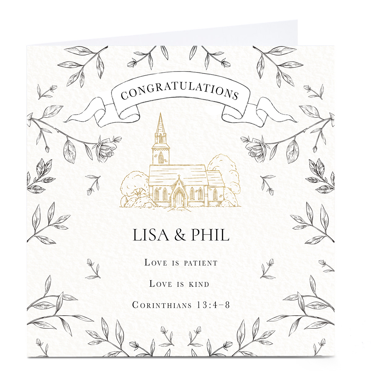 Personalised Wedding Card - Corinthians 13:4-8