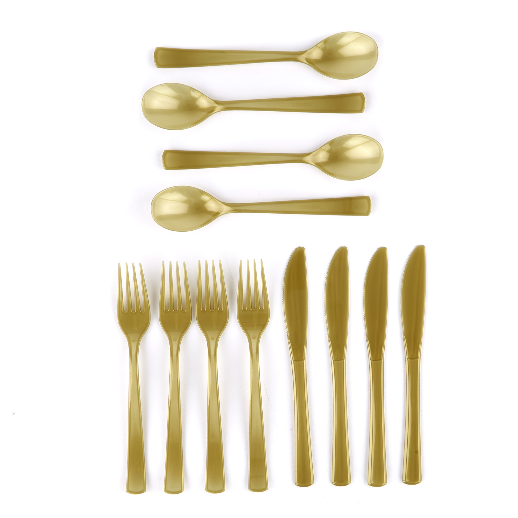 Buy Reusable Gold Plastic Cutlery Set 18 Pieces for GBP 1.99 Card