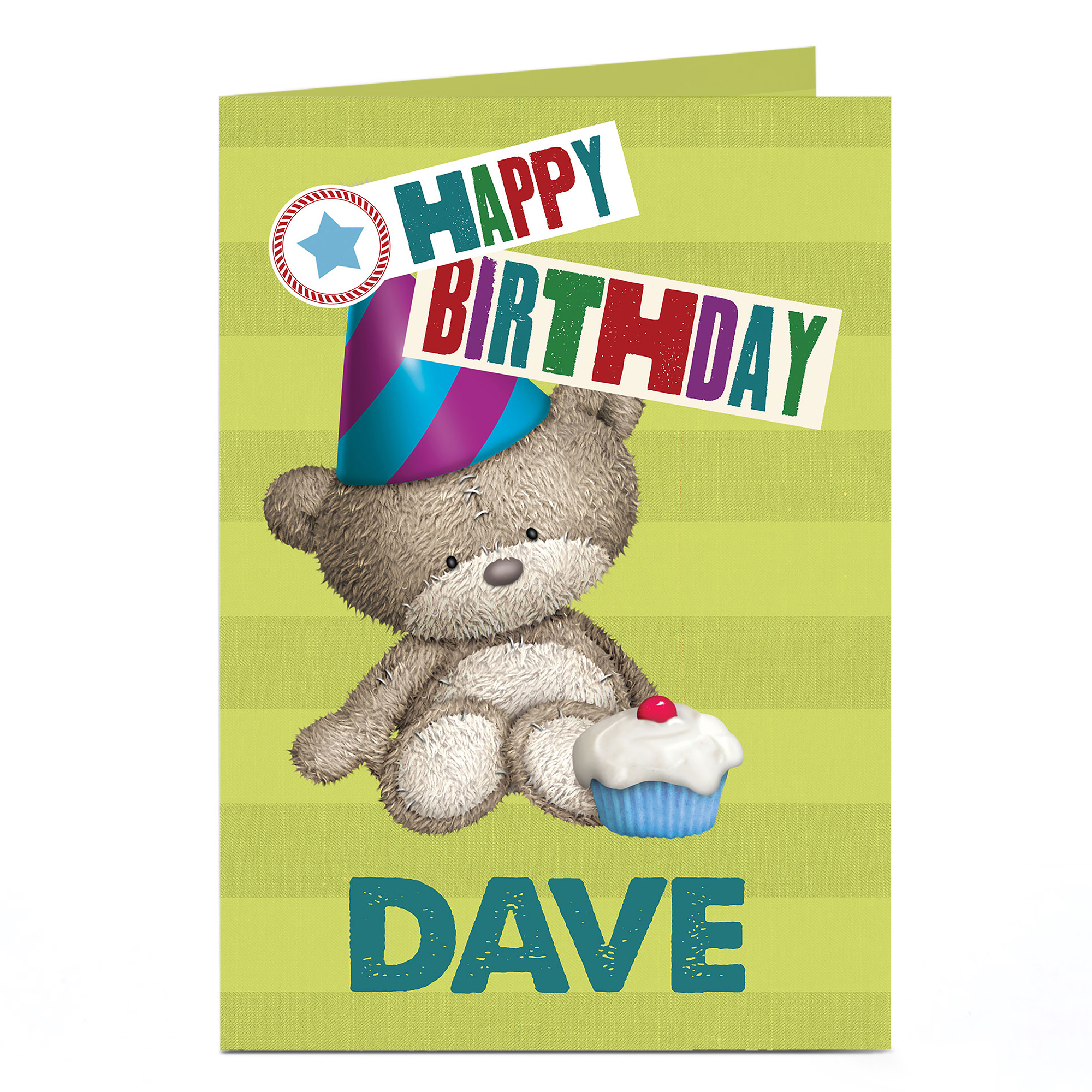 Personalised Hugs Bear Birthday Card - Cupcake