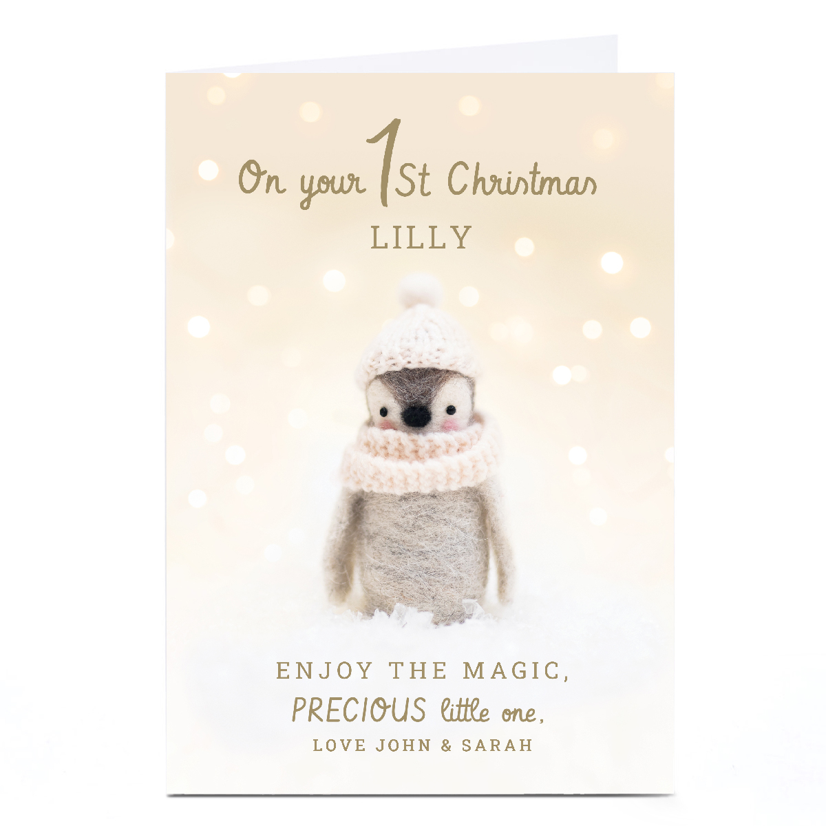 Personalised Lemon & Sugar Christmas card - Baby Penguin