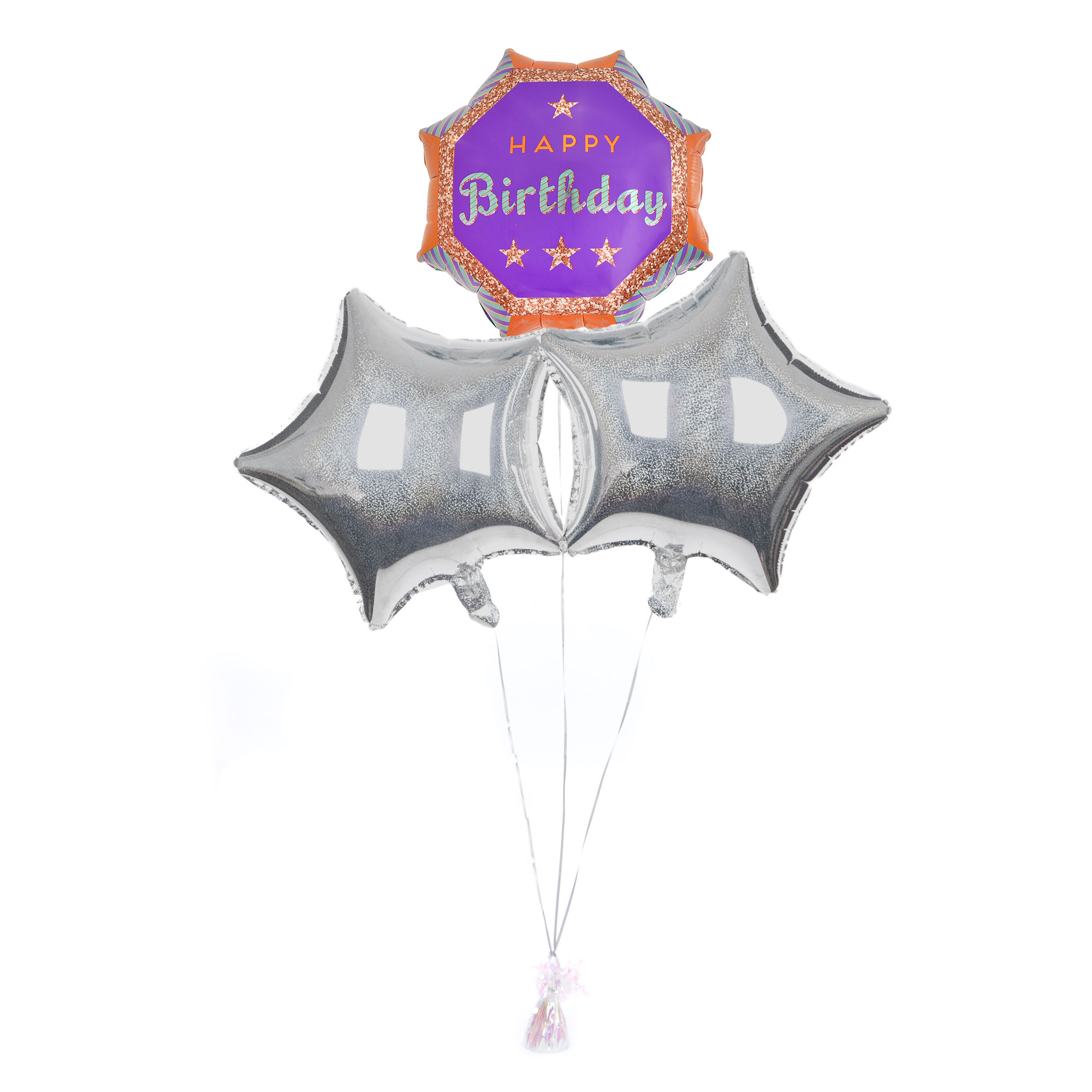 Octagonal Happy Birthday Balloon Bouquet - DELIVERED INFLATED!