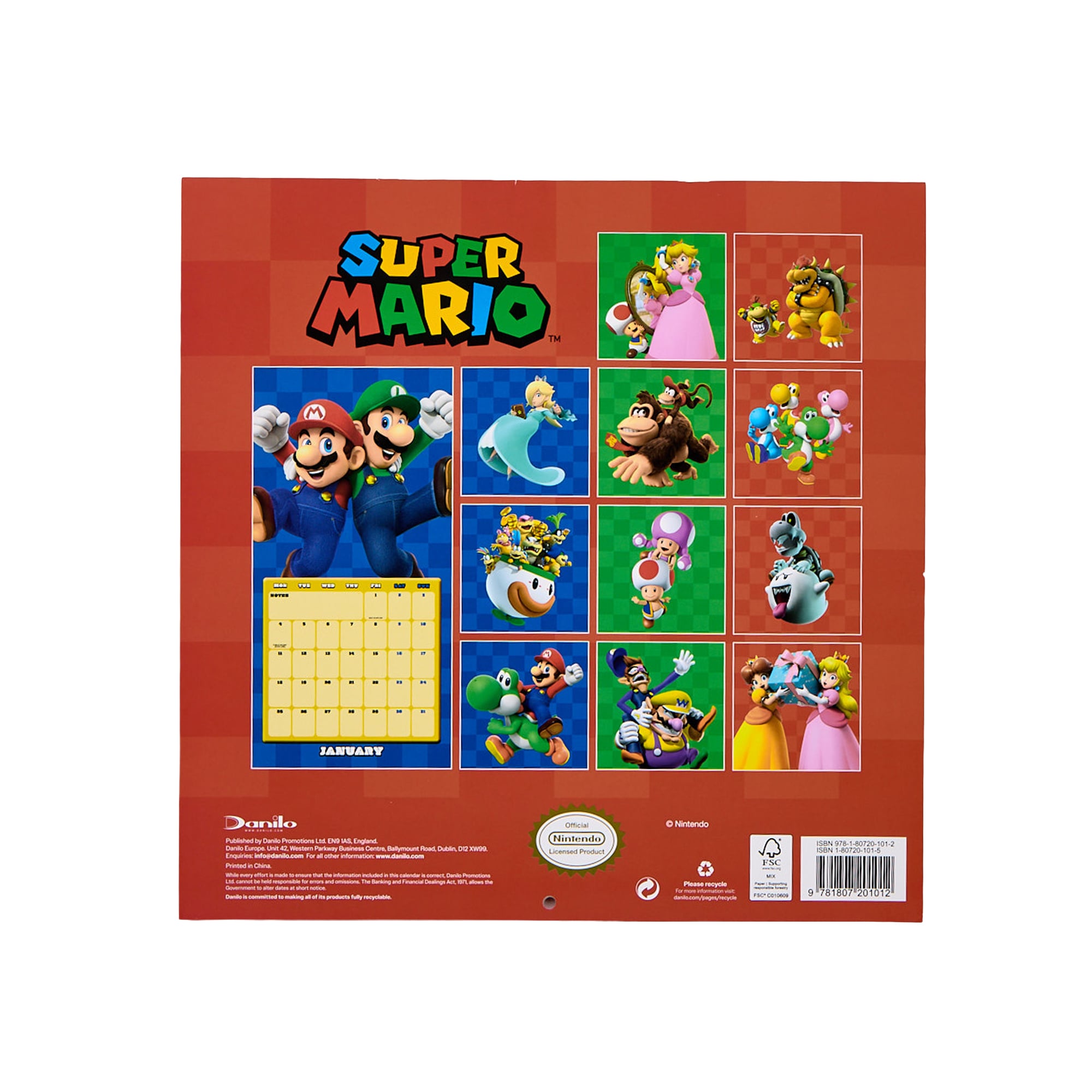 Super Mario 2027 Square Wall Calendar