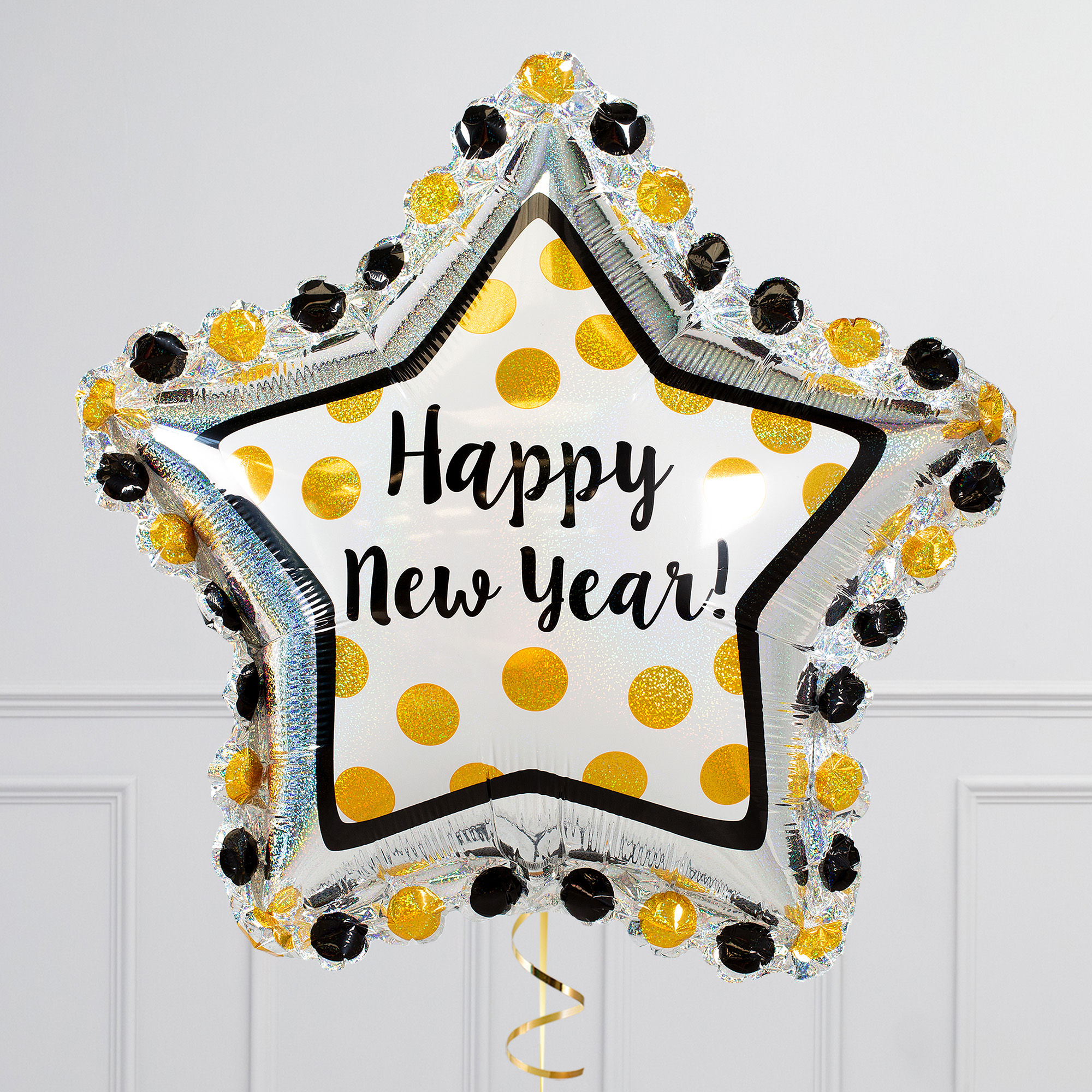 Ring In The New Year Supershape & Foil Balloon Package - Delivered Inflated!