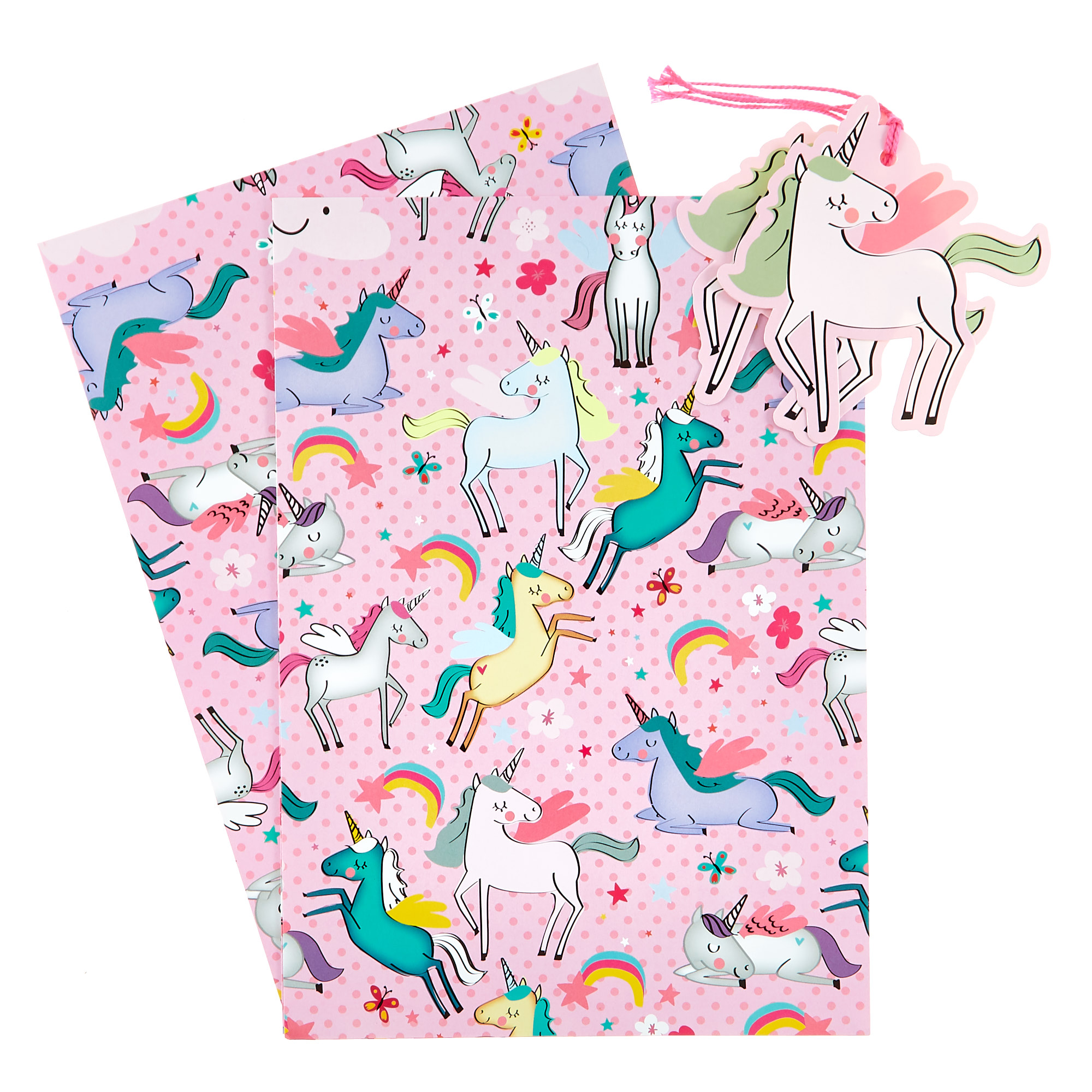 Unicorns Gift Wrap & Tag Set